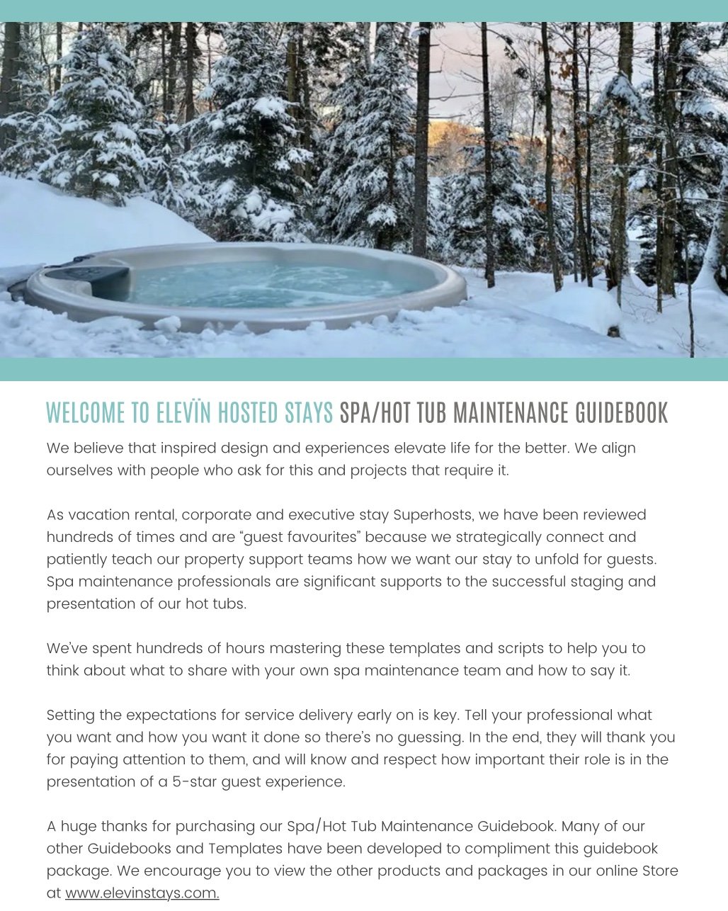 The Superhost Mentors for Elevïn Hosted Stays_Short Term Rental and Vacation Experts_The Spa Maintenance Guidebook_Welcome Message.jpg