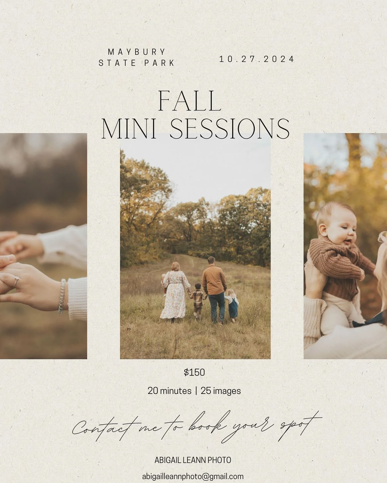 I&rsquo;m offering fall mini sessions this year! I&rsquo;m officially booked for the rest of the year for mini and portrait sessions, so this will be the last chance! DM or email me if you&rsquo;re interested and I&rsquo;ll let ya know what time slot