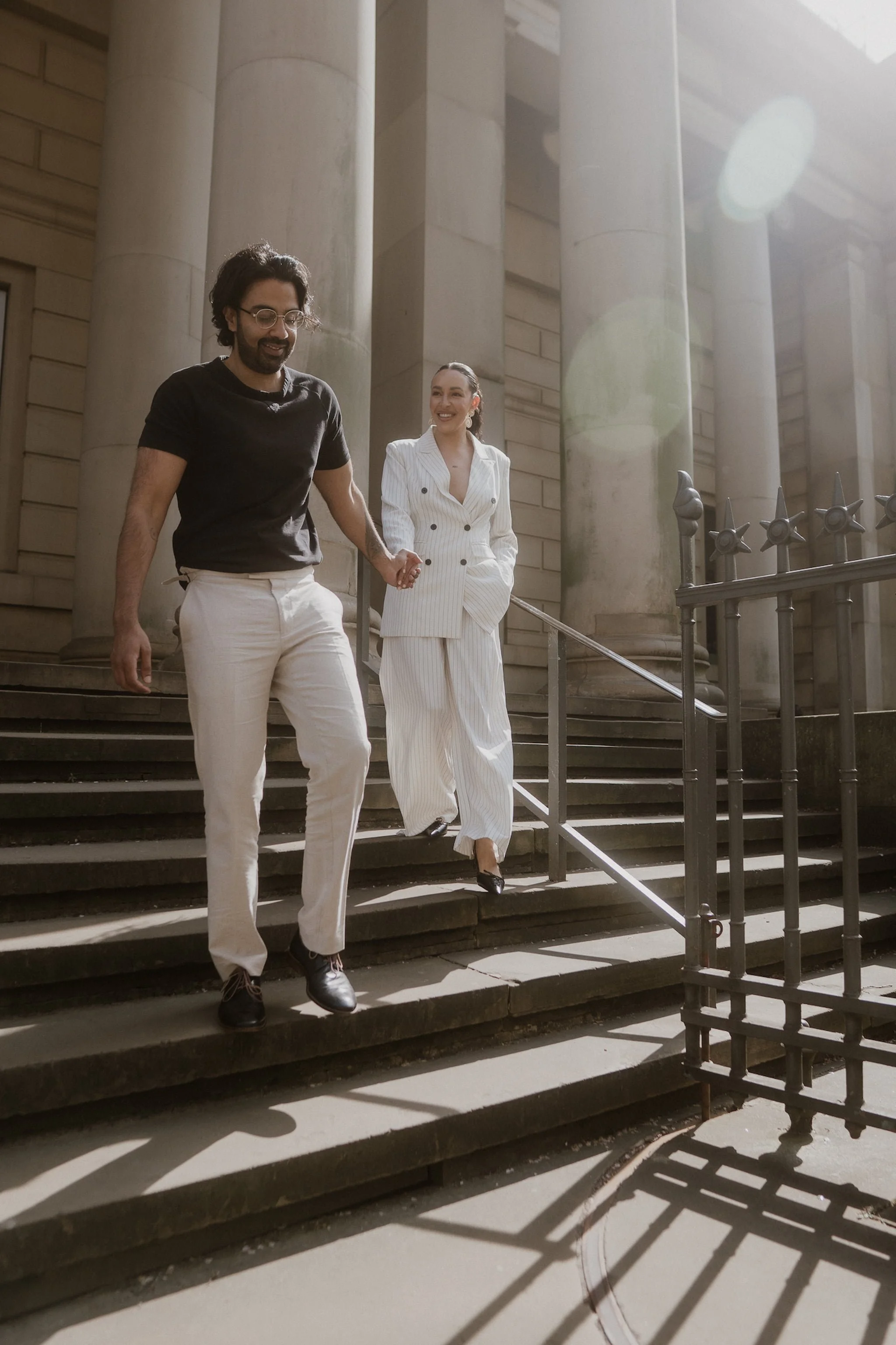 Documentary style engagement photography in Manchester city 