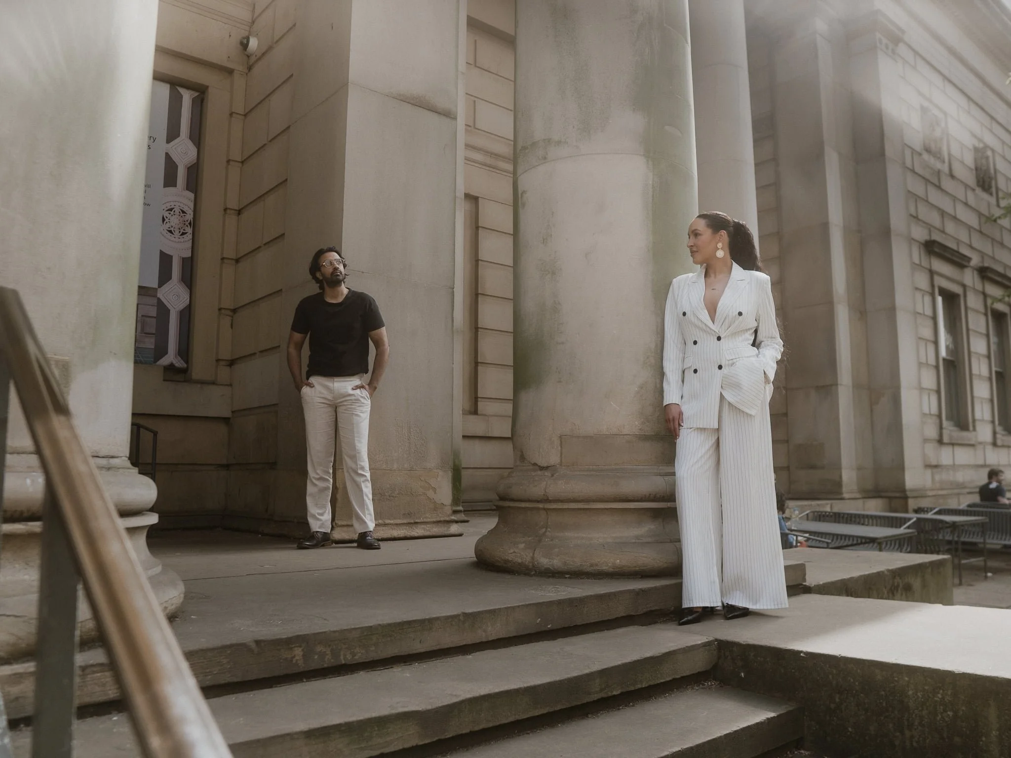 Stylish couple photo during engagement shoot in Manchester
