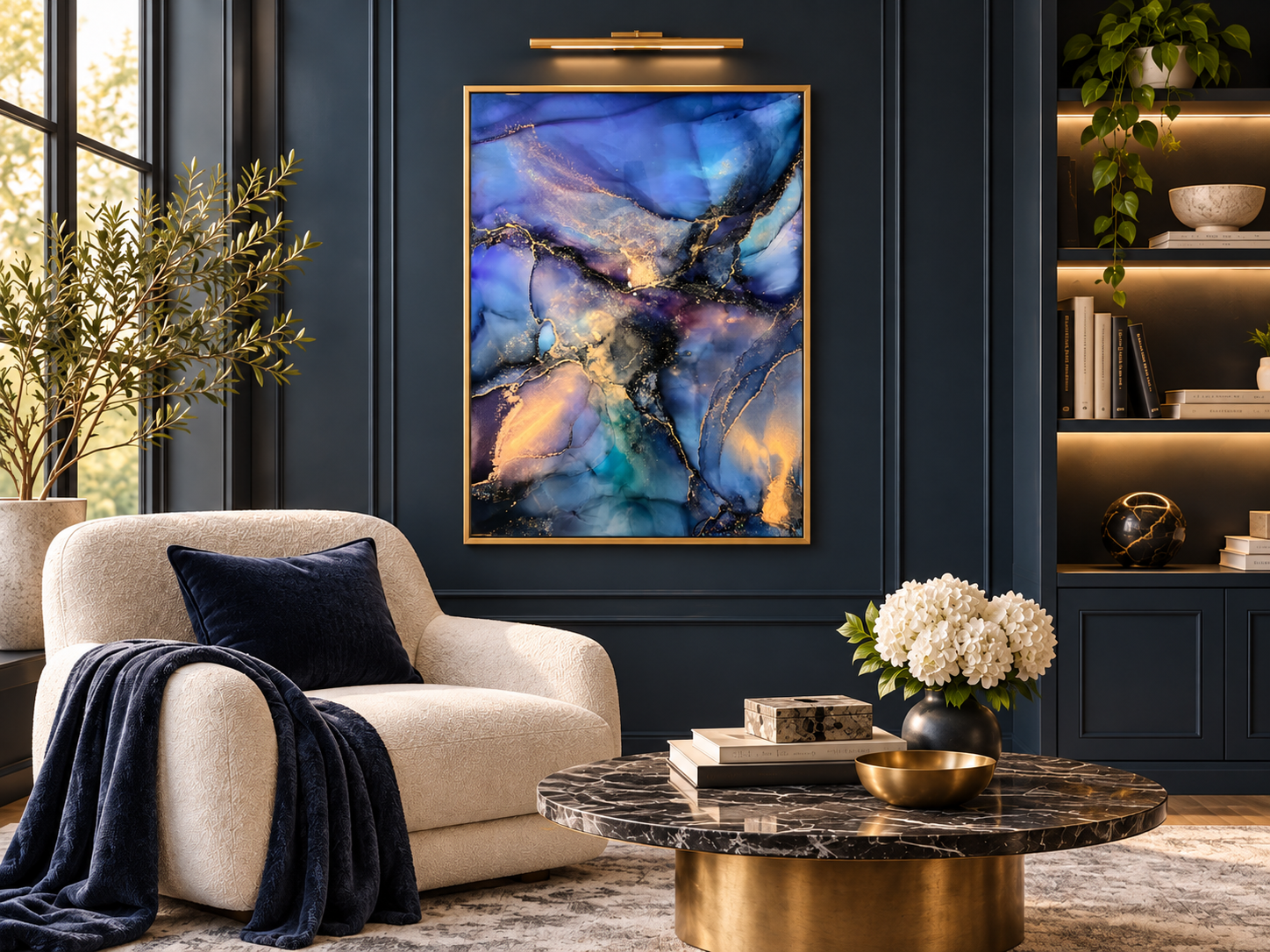 Tranquility – Original Blue & Violet Abstract Painting