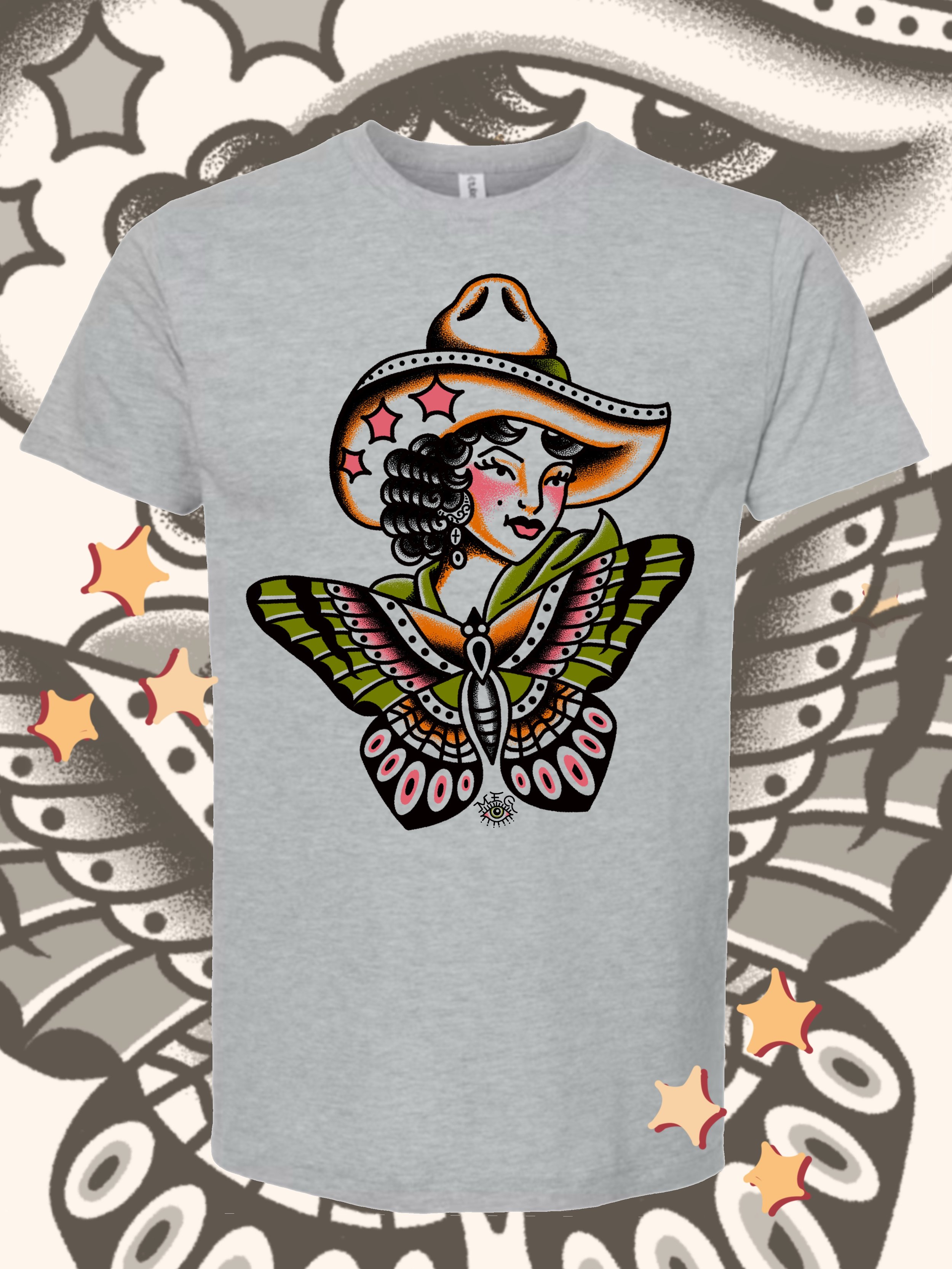 Cowgirl tee -heather grey