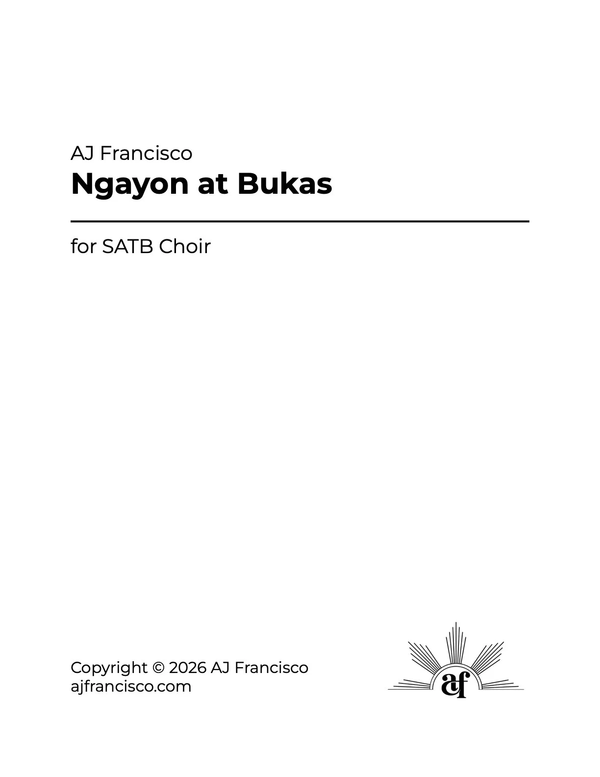 Ngayon at Bukas | SATB Choir