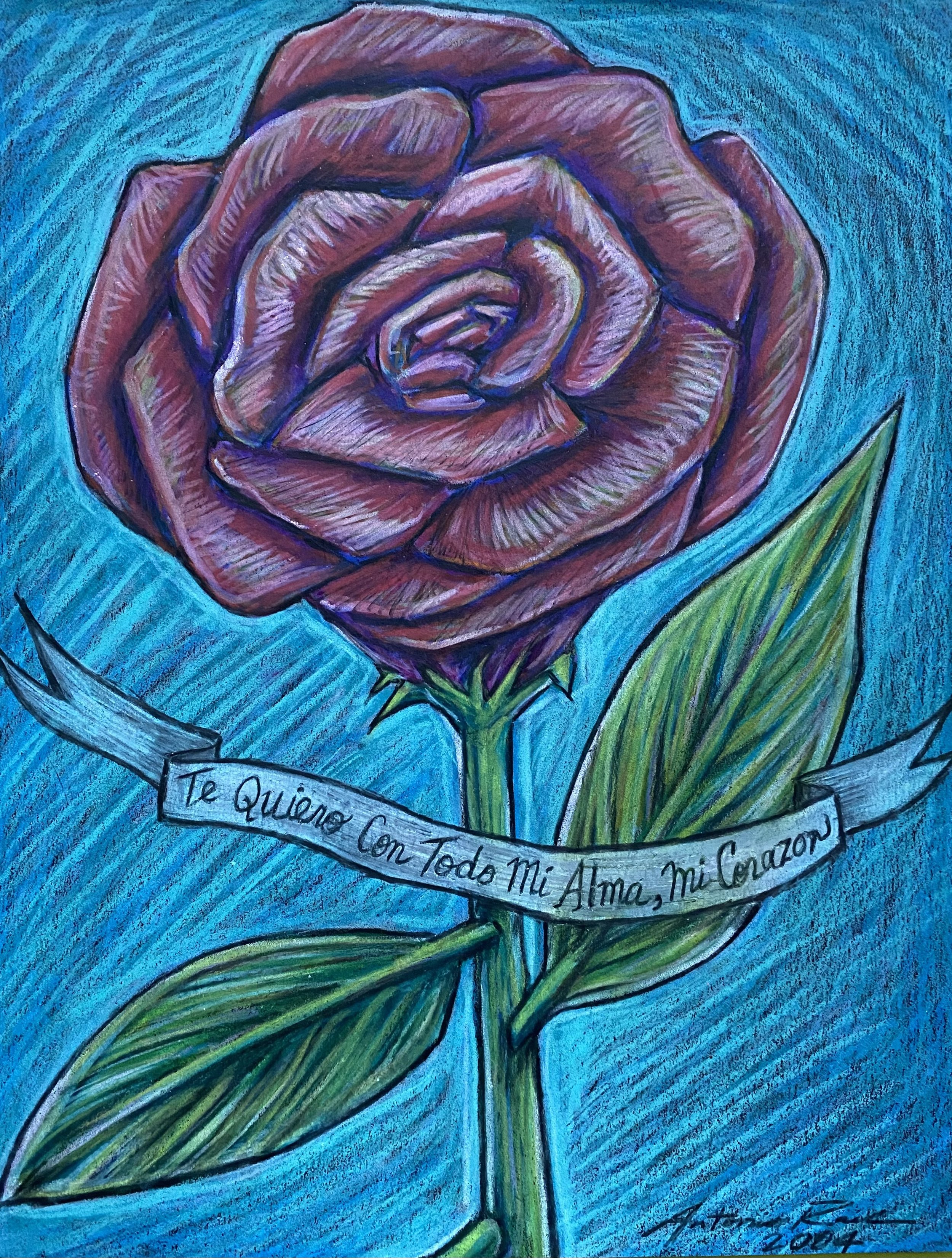 Te Quiero Con Todo Mi Alma Mi Corazon by Antonio Rael.JPG 12X9 inches.JPG