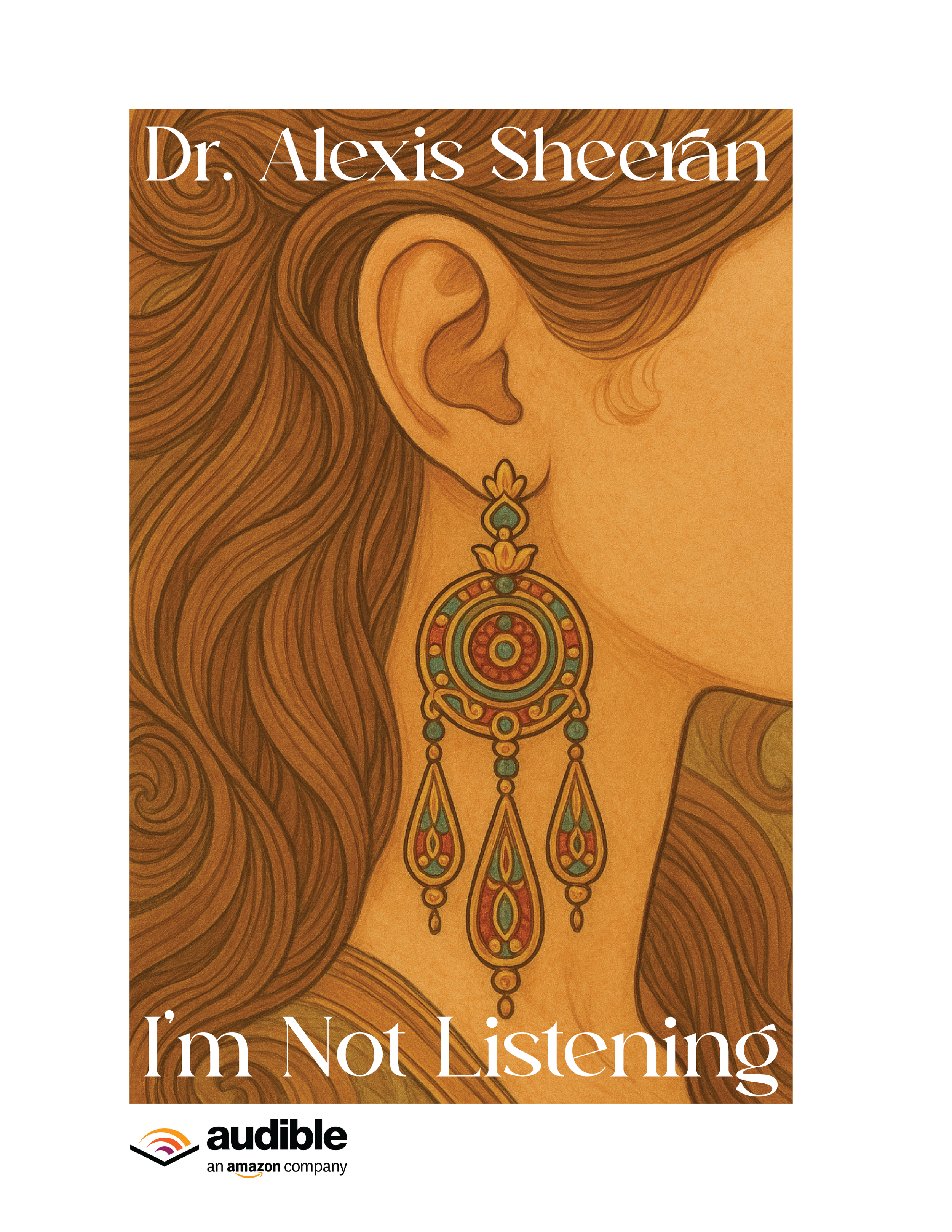 Audio book cover design and illustration.