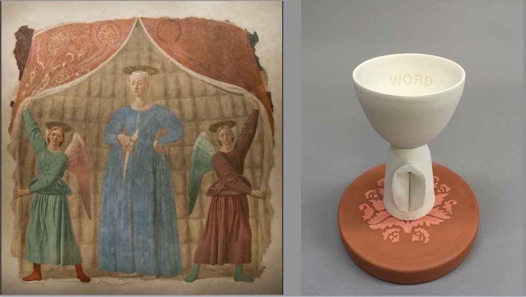 left:  "Madonna del Parto "  right:   "Annunciation"                                