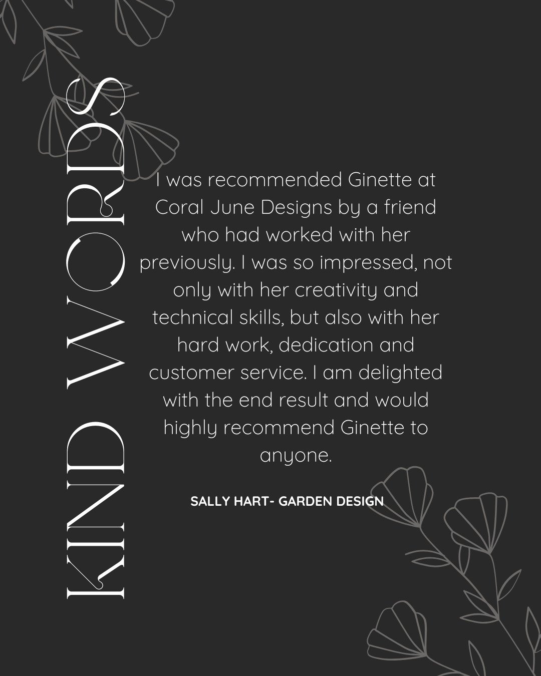 🌱 Kind Words 🌱

I have been blessed to work with some amazing businesses and these words really do mean everything when you work so closely creating a website of dreams for your clients. Thank you @sally.hartgardendesign 

#websitedesign #gardenweb