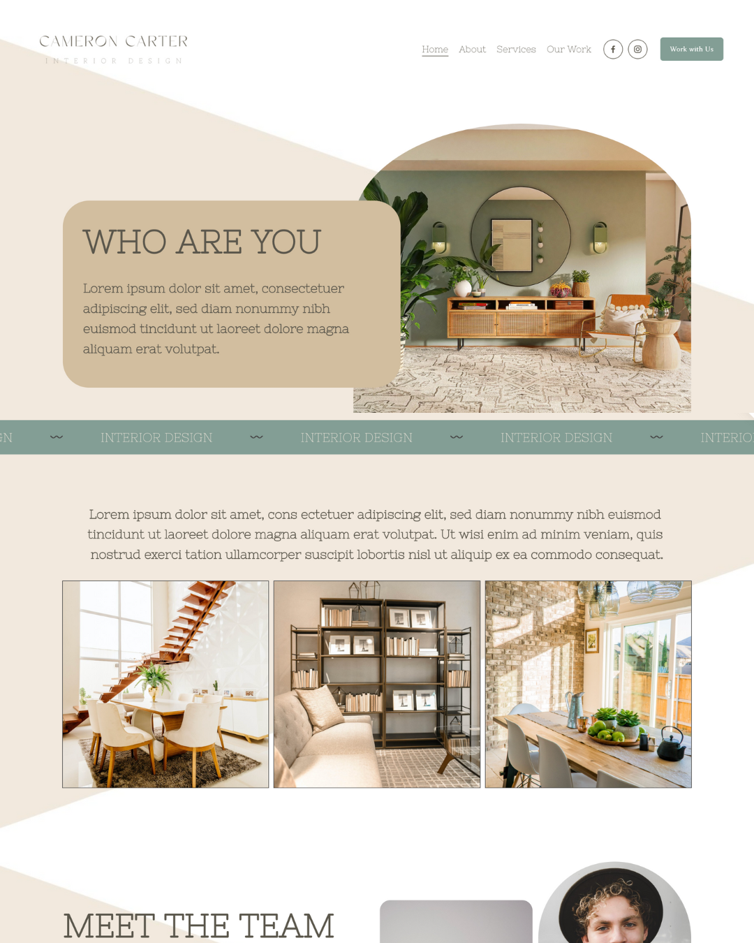 Squarespace Cameron Website template- interior designers