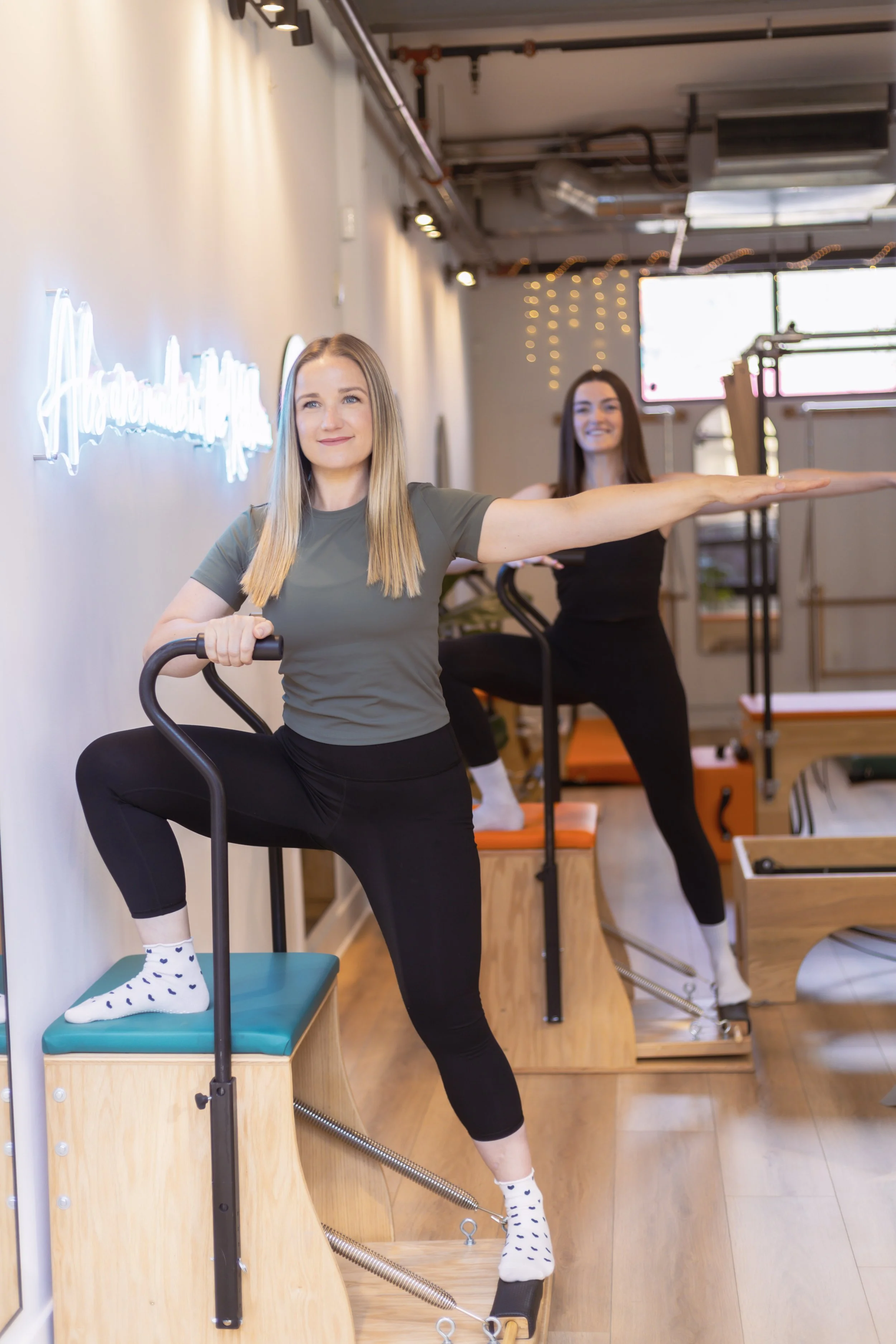 Small group classical chair class at the Pilates Kitchen in RiNo, Denver.