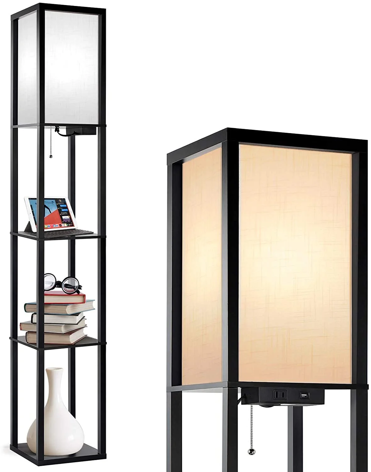 OUTON Floor Lamp with Shelves