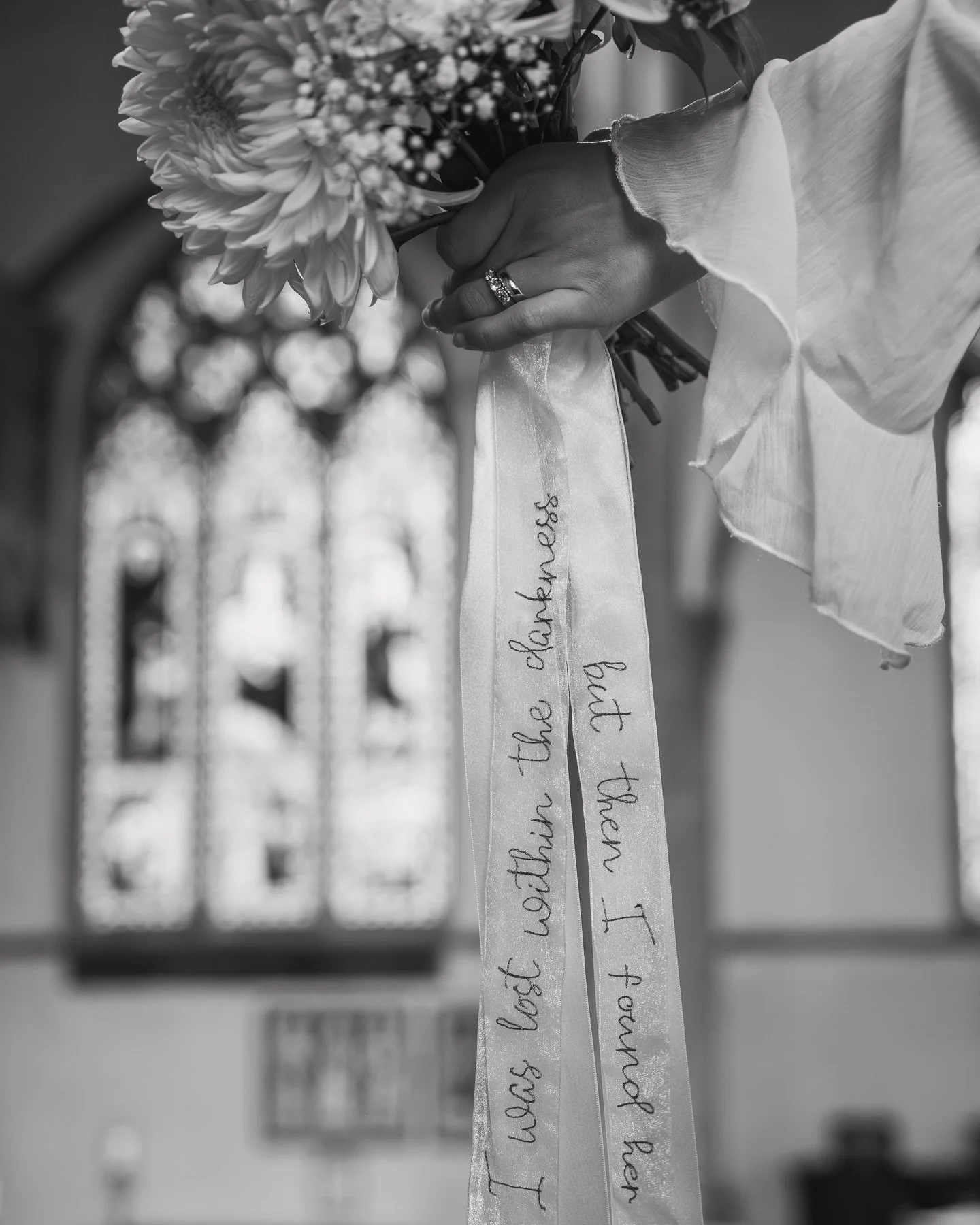 The first of hour music quote bouquet ribbons! We loved picking the quotes for all of these ribbons, they are available to order and are completely customisable to suit your wedding colours 
Photography by @megannancycreative 

#weddingmusic #wedding