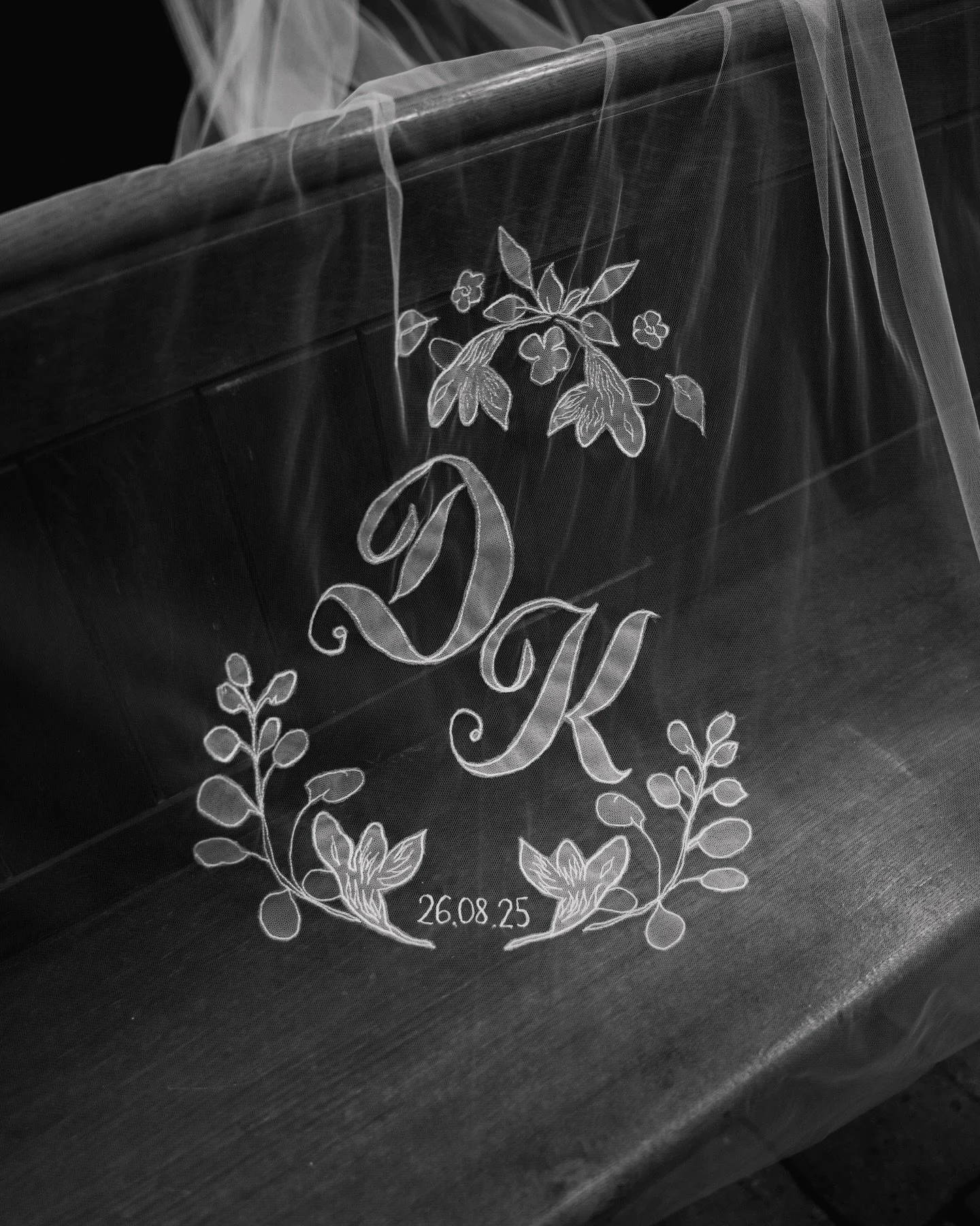 Our customisable wedding veils, have your initials hand embroidered onto your veil. This design is inspired by eucalyptus leaves and freesias 

@megannancycreative beautiful photography as always ❤️

#weddingmonogram