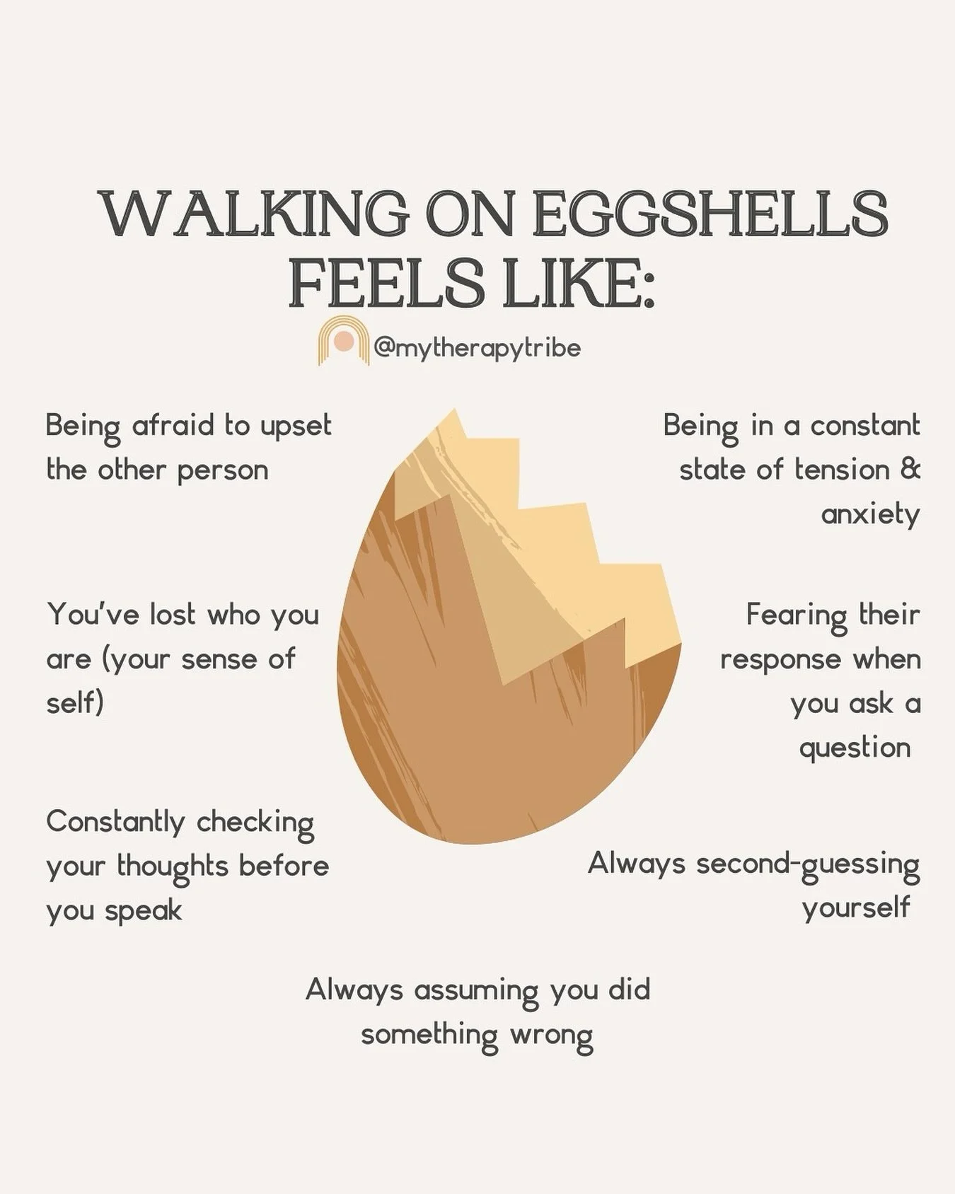 re you in a state of constant anxiety in your relationships?⁣
⁣
Do you literally and emotionally tiptoe around your loved ones to avoid upsetting them?⁣
⁣
If the answer is yes, you may be walking on eggshells in your relationships.⁣
⁣
In this post I&