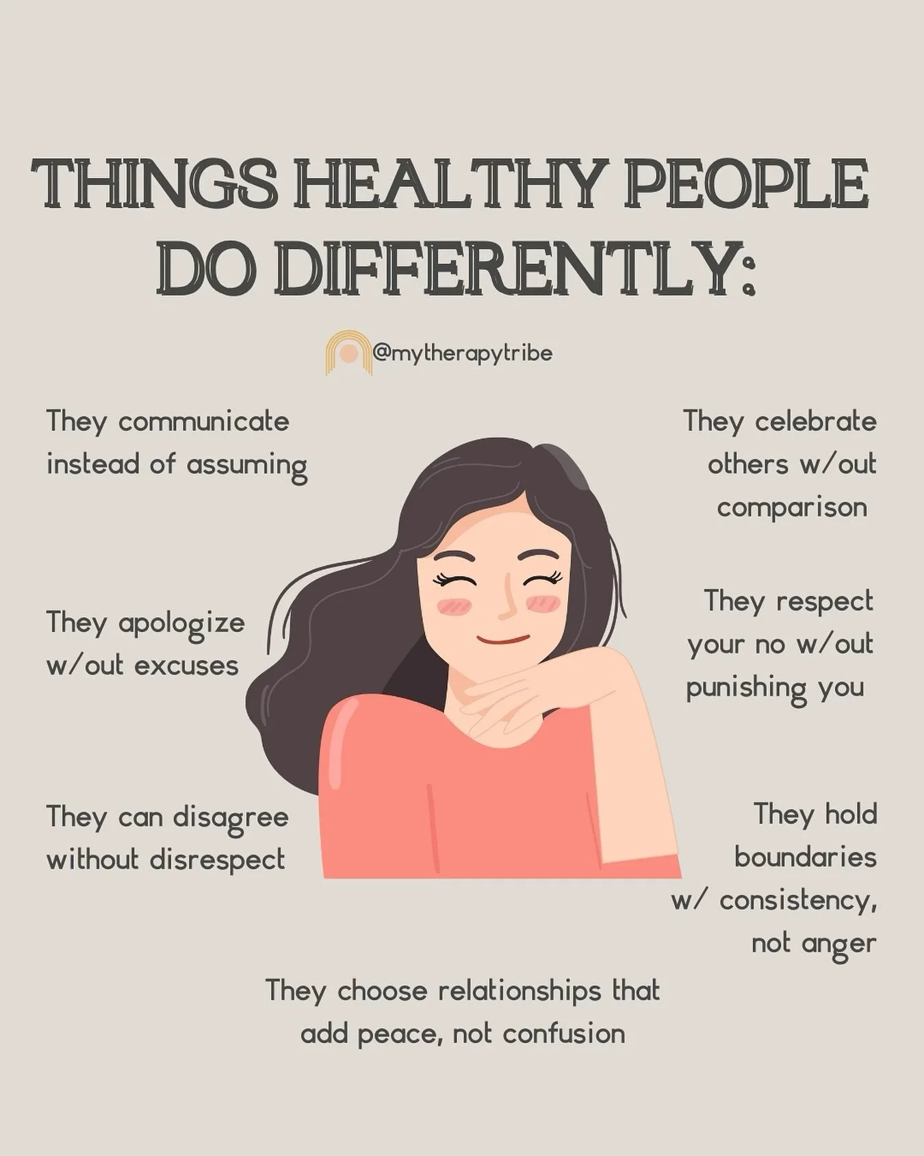 The healthiest people aren&rsquo;t perfect, but they do show up differently. ☺️

They listen, communicate, respect boundaries, and take responsibility when they&rsquo;re wrong.

It&rsquo;s not about never making mistakes&hellip; it&rsquo;s about how 