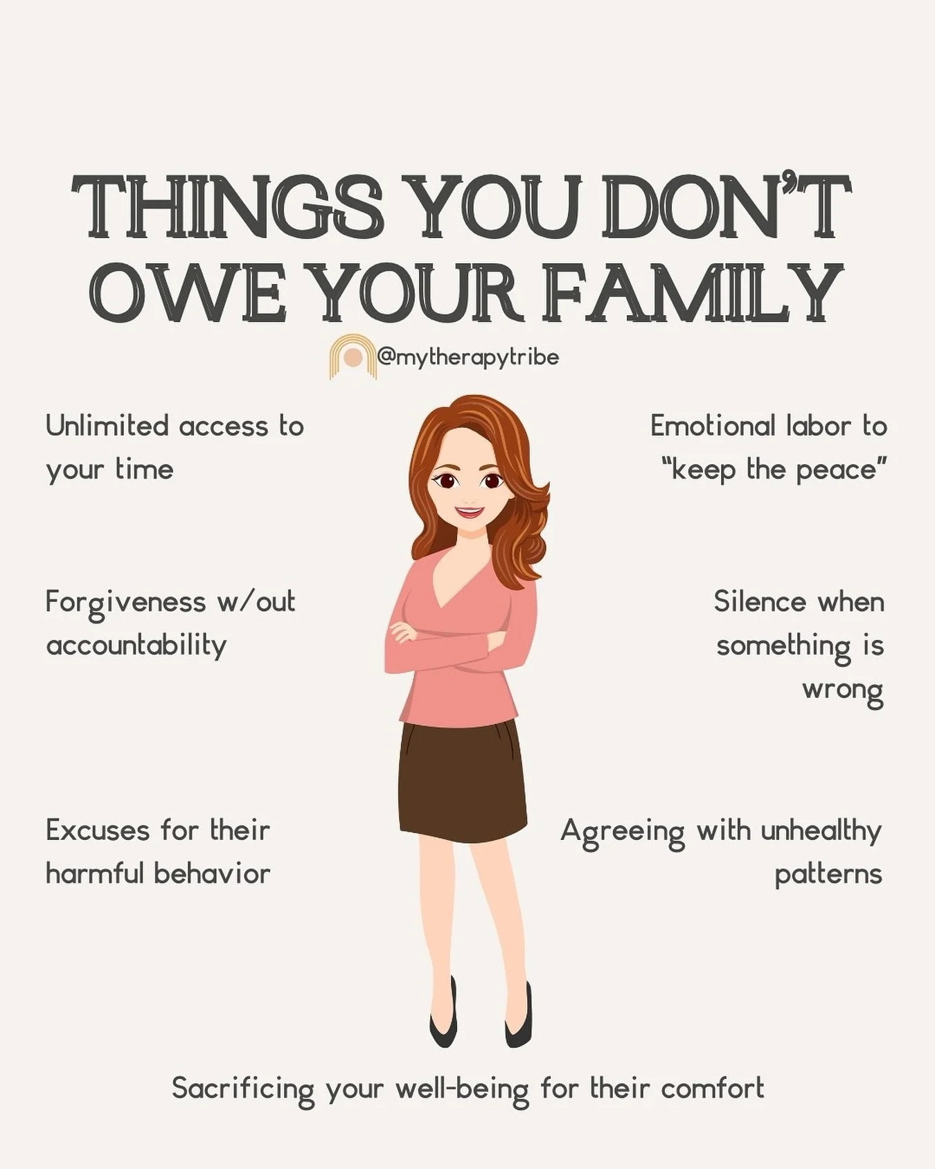 Family or not, you don&rsquo;t owe anyone access to your peace, your time, or your healing. 🖤

It can feel heavy to unlearn the guilt, but protecting your well-being is not selfish, it&rsquo;s necessary.

Here are some things you absolutely don&rsqu