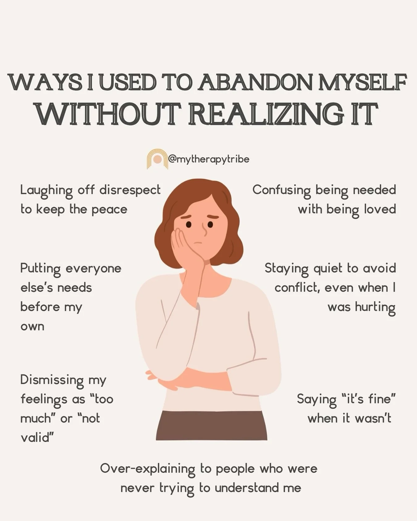 For so long, I didn&rsquo;t realize that the person I needed to stop abandoning&hellip; was me. 😩

It wasn&rsquo;t dramatic or obvious, it was quiet.

It looked like overexplaining, staying silent to avoid conflict, and trying to be &ldquo;the chill
