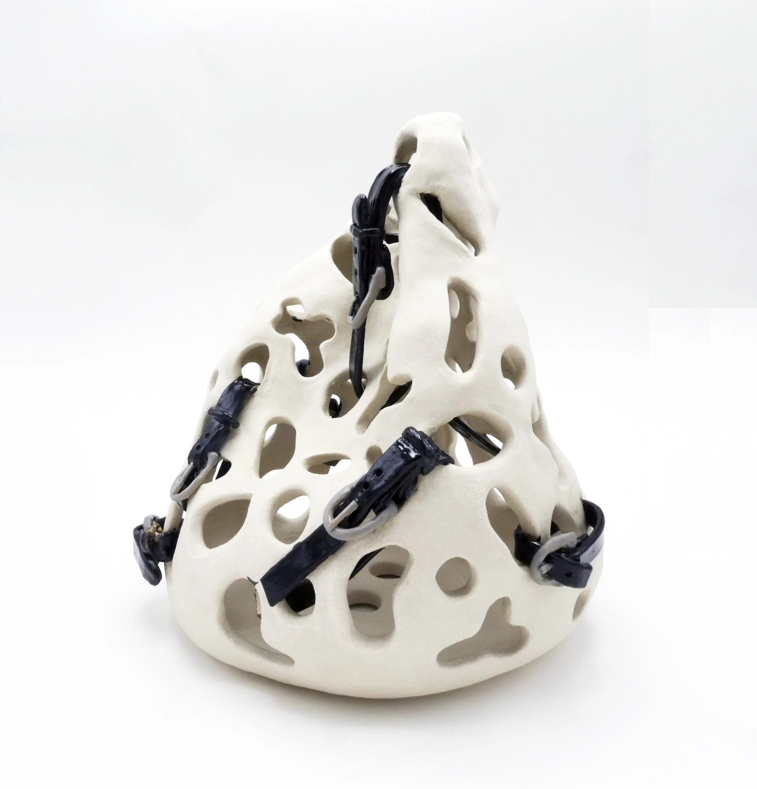 Buckle Form, 2026, Glazed stoneware, 10" x 10" x 14"