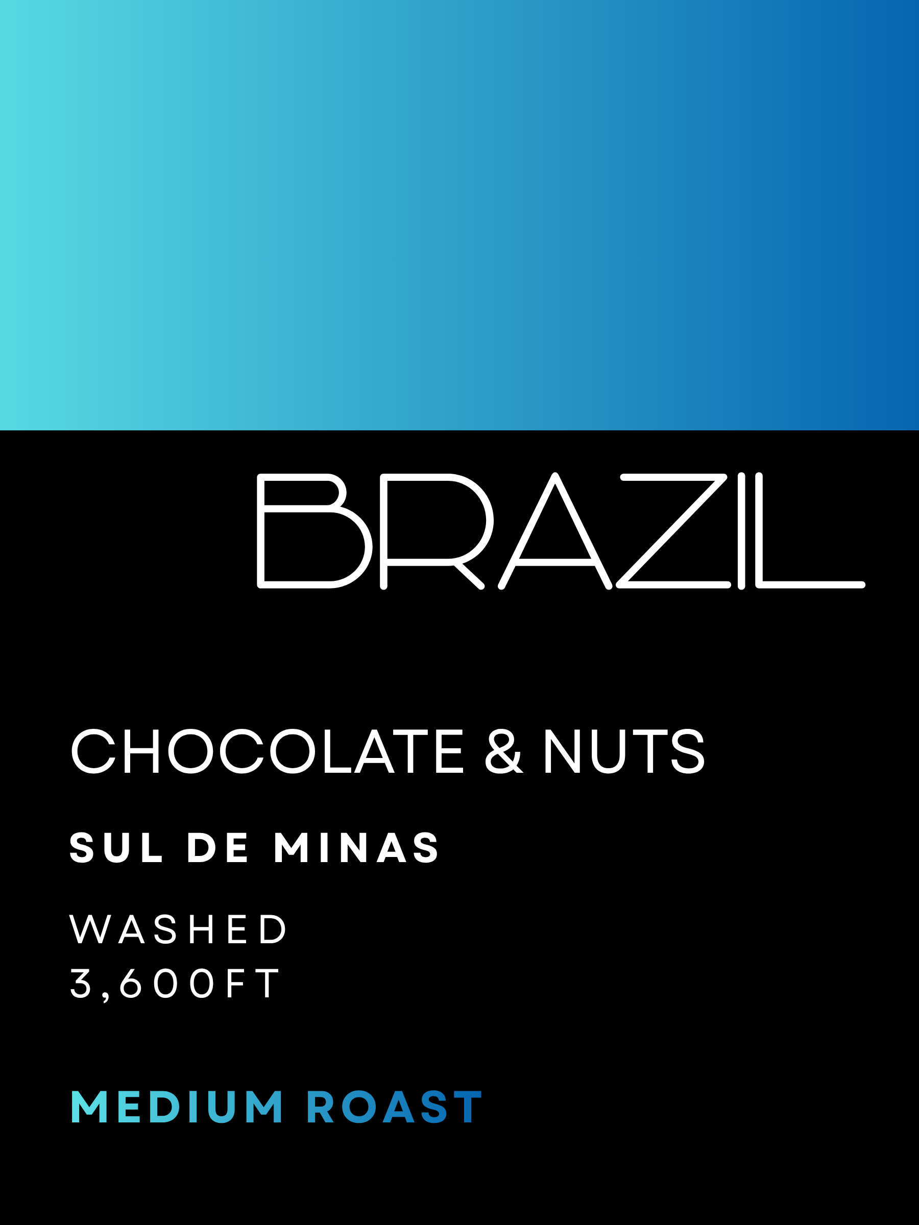 Bag of Humble Coffee Roasters Brazil Mogiana medium roast coffee with chocolate and mixed nut tasting notes.