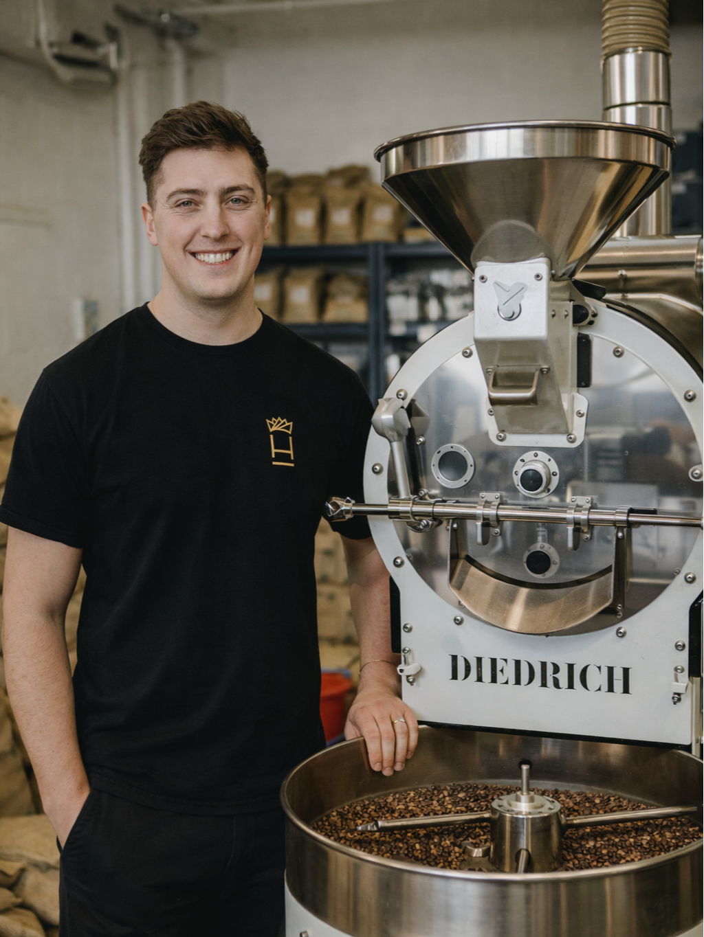 Humble Coffee Owner in the roastery