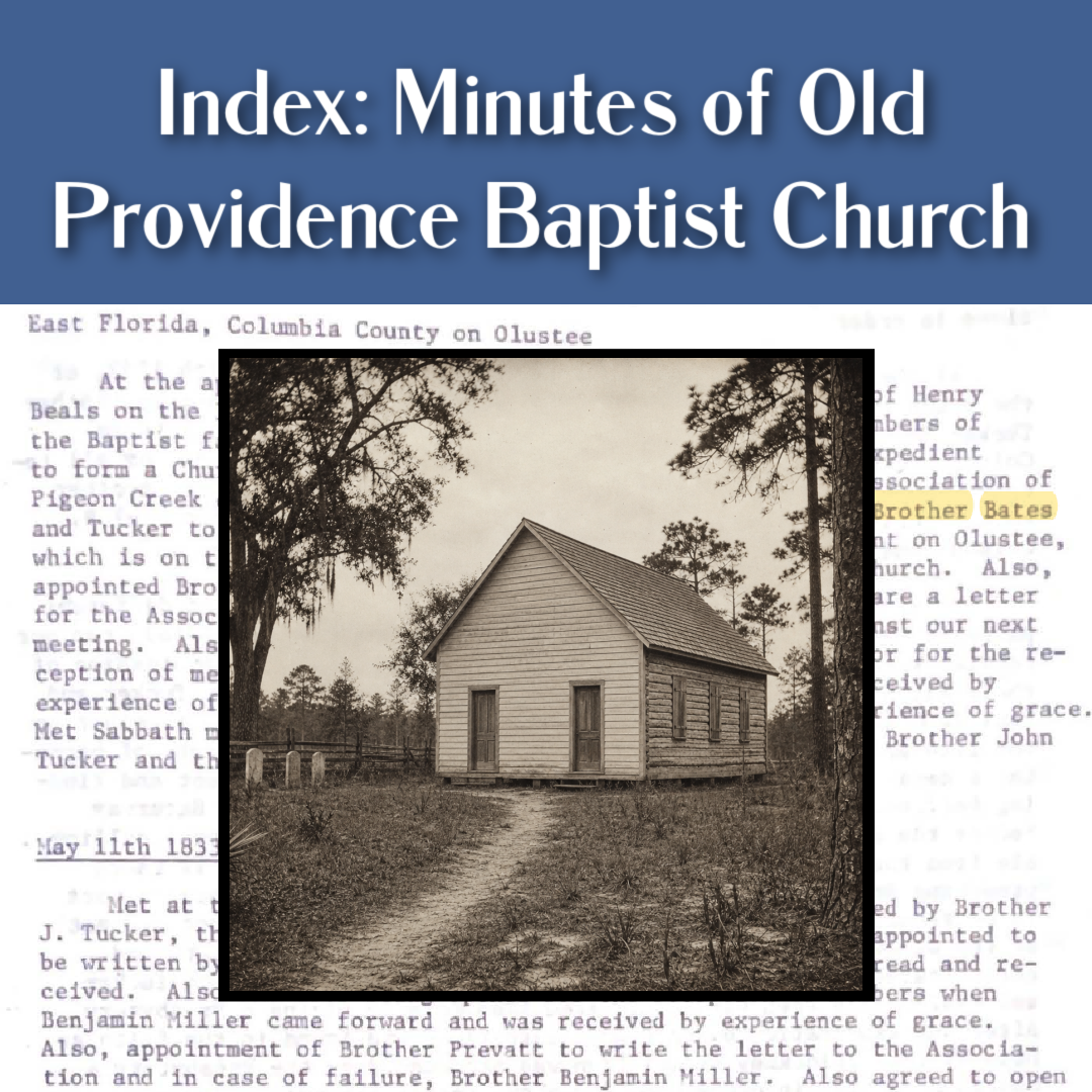 Index: Minutes of Old Providence Baptist Church