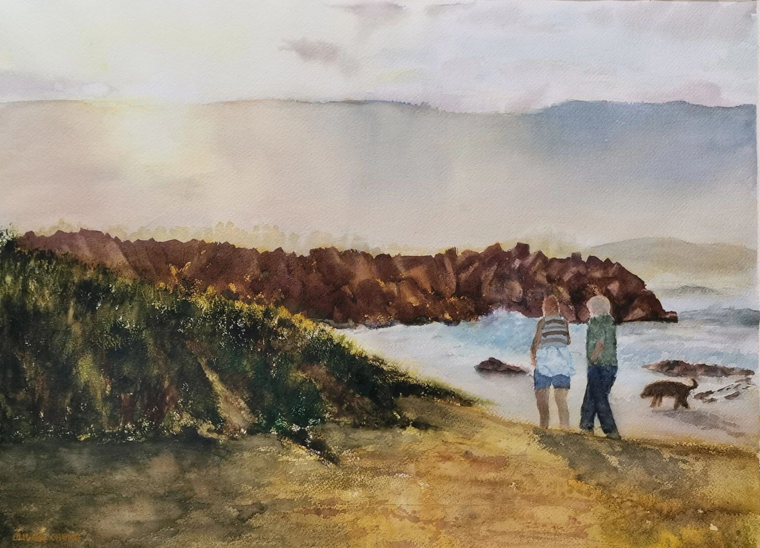 Coastal Sunset Watercolour 58x73cm.jpg