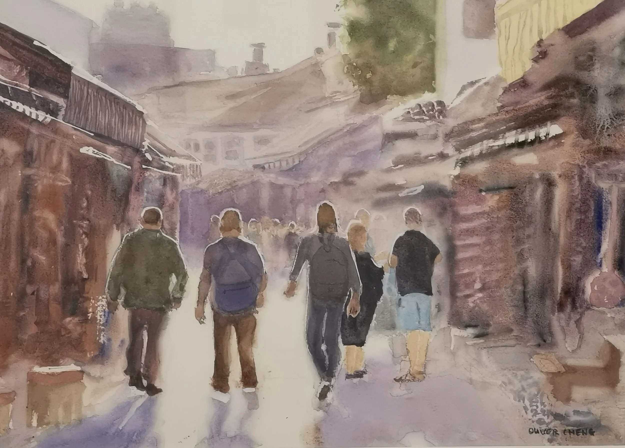 Morning Stroll 45x54cm watercolour.jpg