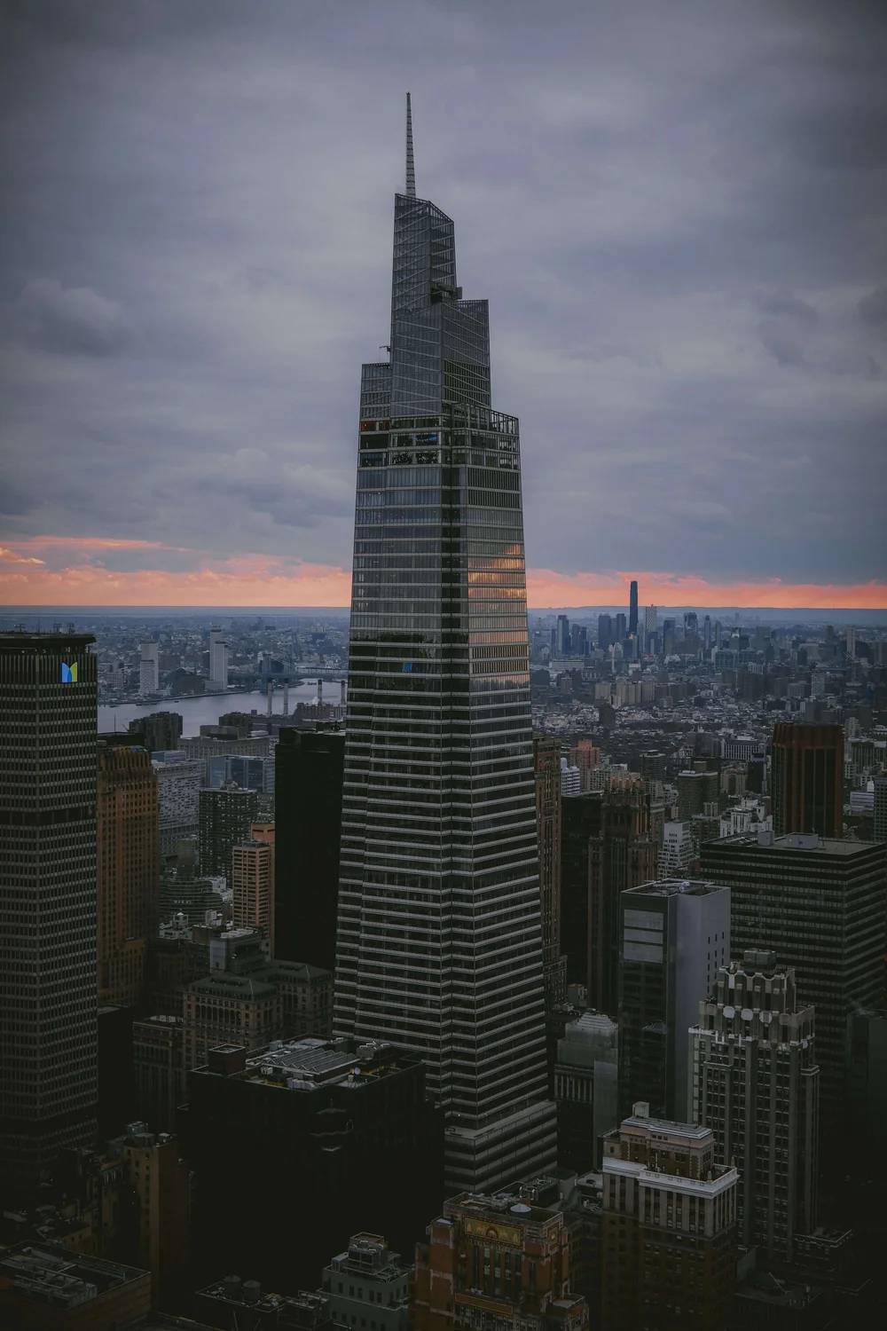 One Vanderbilt Tower at dusk in NYC.