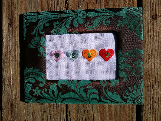 Weed hearts cross stitch