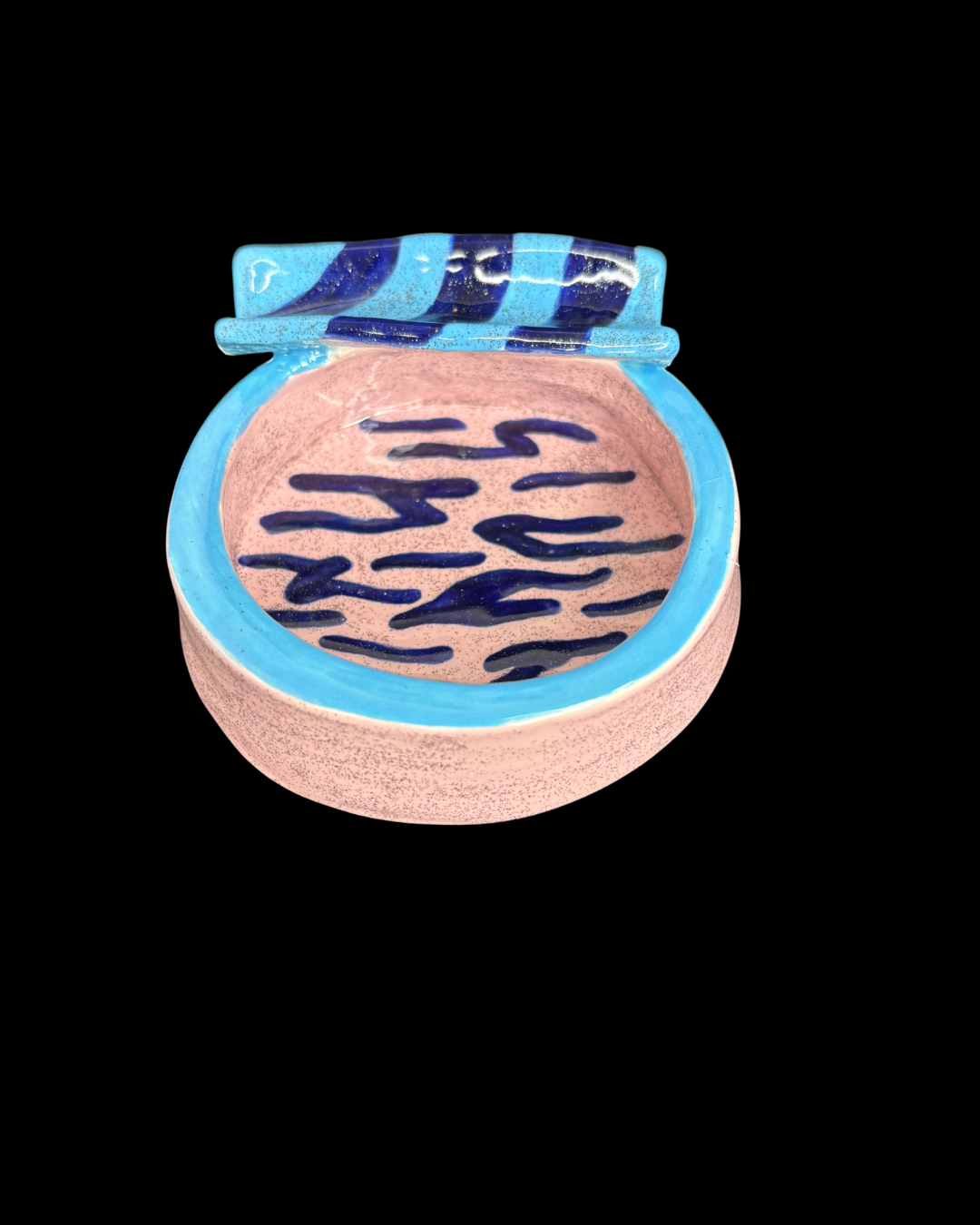 Ceramic Ashtray with Herb Holder - Ocean Wave