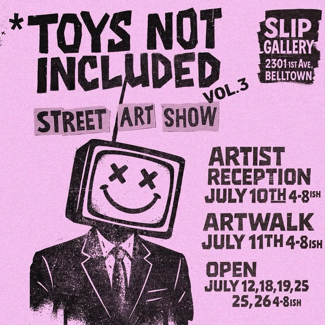 Catch Seattle City Flag at Toys Not Included Vol. 3, a bold and vibrant street art show right in the heart of Belltown at SLIP Gallery! 💥

You can come and see our civic-inspired artwork, which features the iconic Seattle City Flag 🌊 along with som