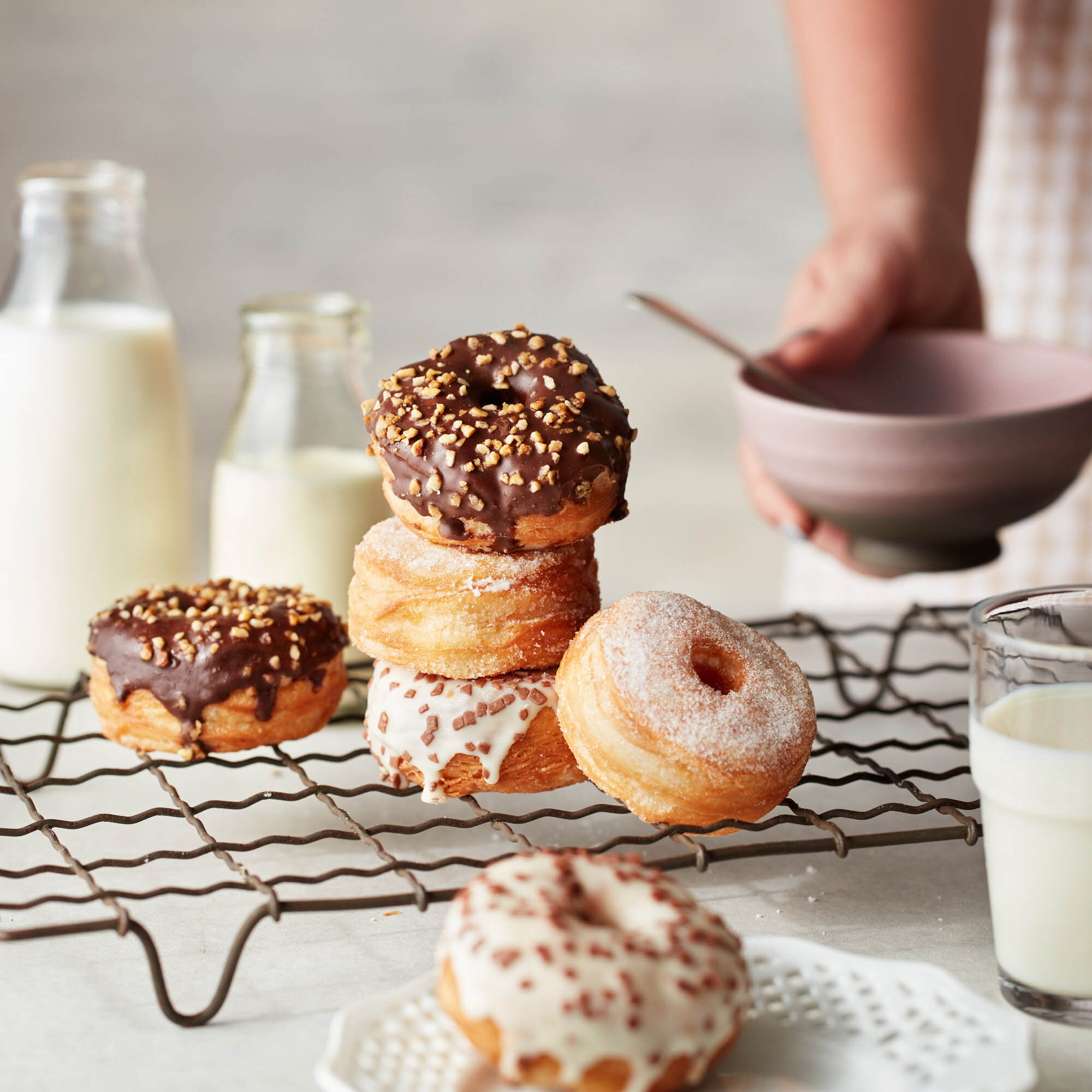 While I'm on this sweet train to happiness 😂..... @angeldeliverynz &quot;Pick Me Up&quot; Cronuts Gift Box was one of my favourites to style and photograph (plus of course sample 😆🥰) . This is not an ad, but sheesh, with beautifully presented gift