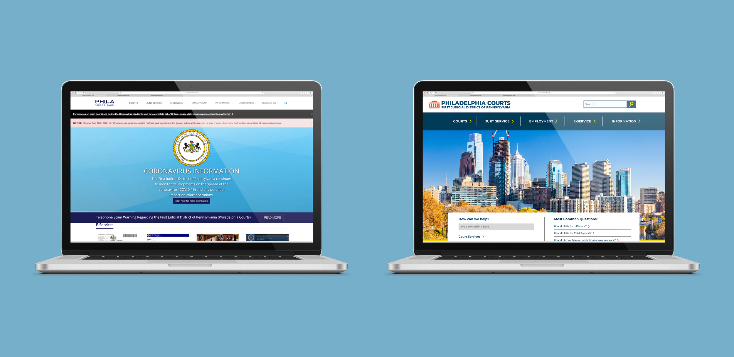 Philadelphia Courts Landing Page — Hanna's Design Portfolio