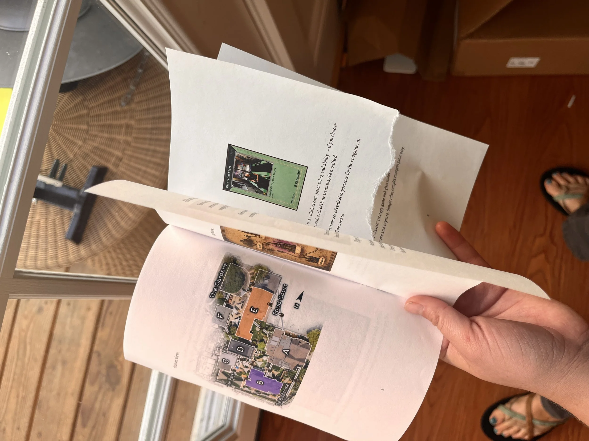 Conference "players manual"...with some instructions eaten away...hmmm