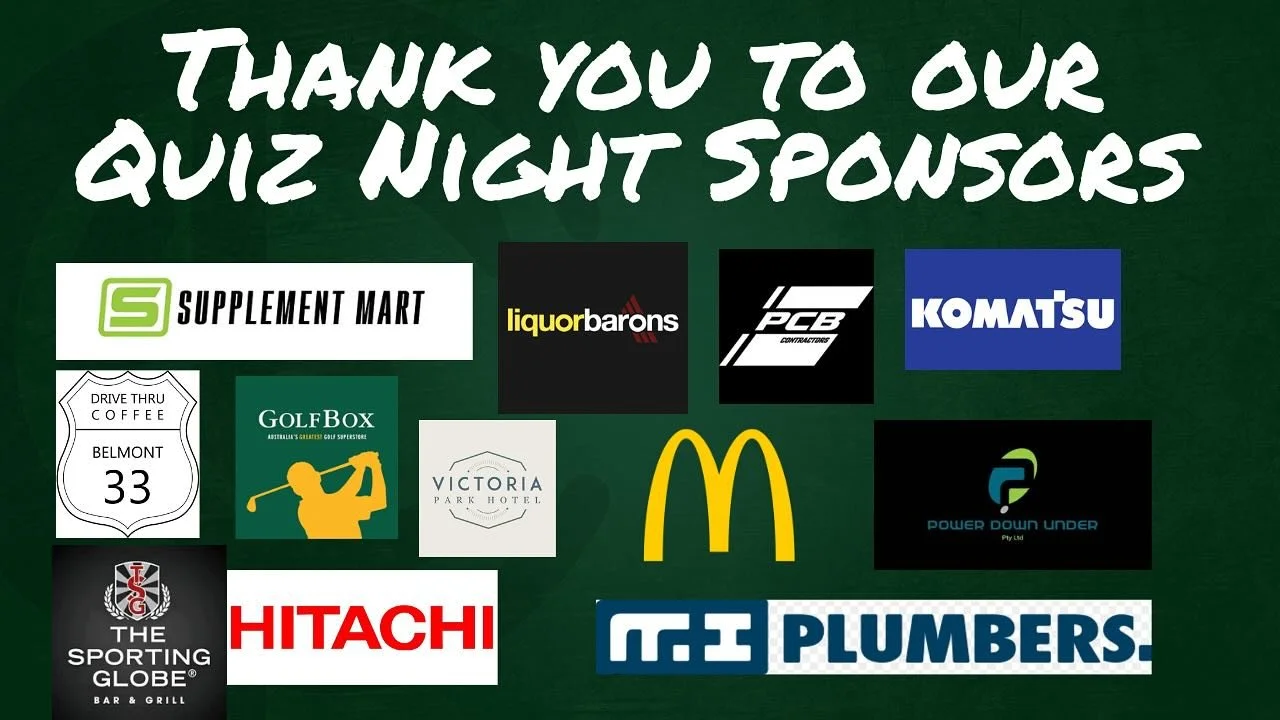 Thank you to all the sponsors who donated for our quiz night! Made it very enjoyable!