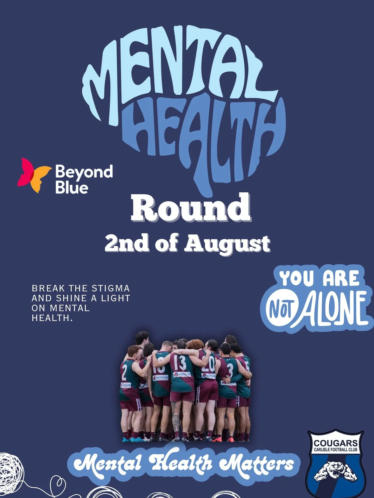 Join us on Round 16, we’re backing @beyondblueofficial to tackle mental health head on.💙 If you’re doing it tough, reach out help is only a conversation away. Together, we can break the stigma.  Link in bio to donate to the cause💙