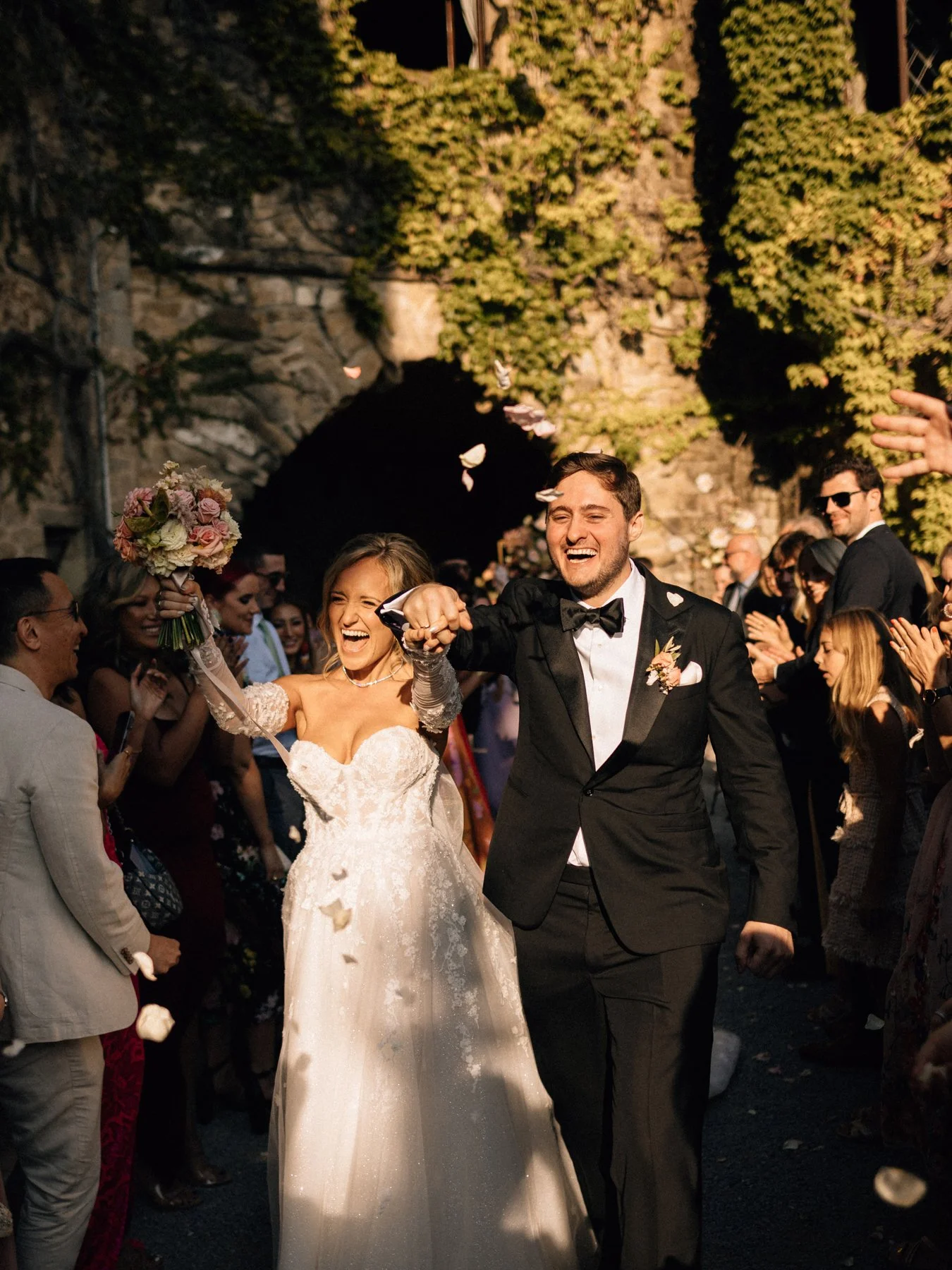 La Baronia emotional wedding exit.