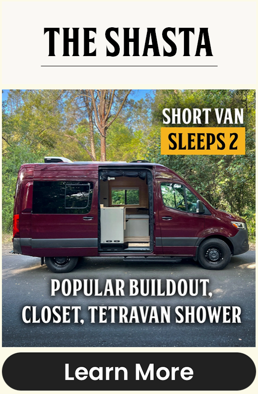 144" Wheelbase Campervan with closet and queen sized bed