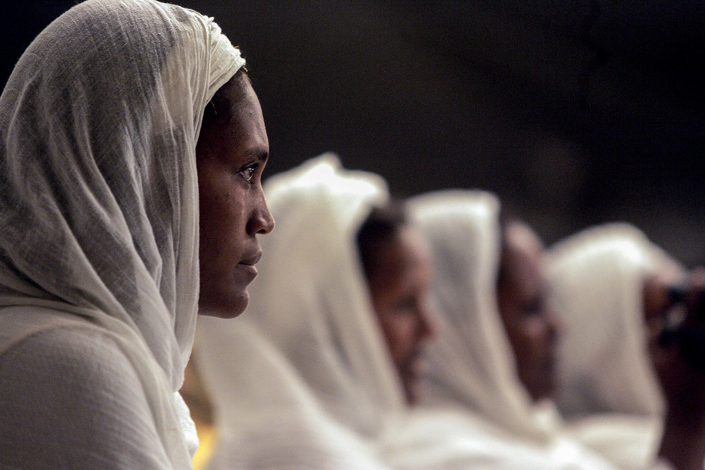 A group of women attend a service at the Ethiopian Orthodox Church in Johannesburg, South Africa. September 2007.