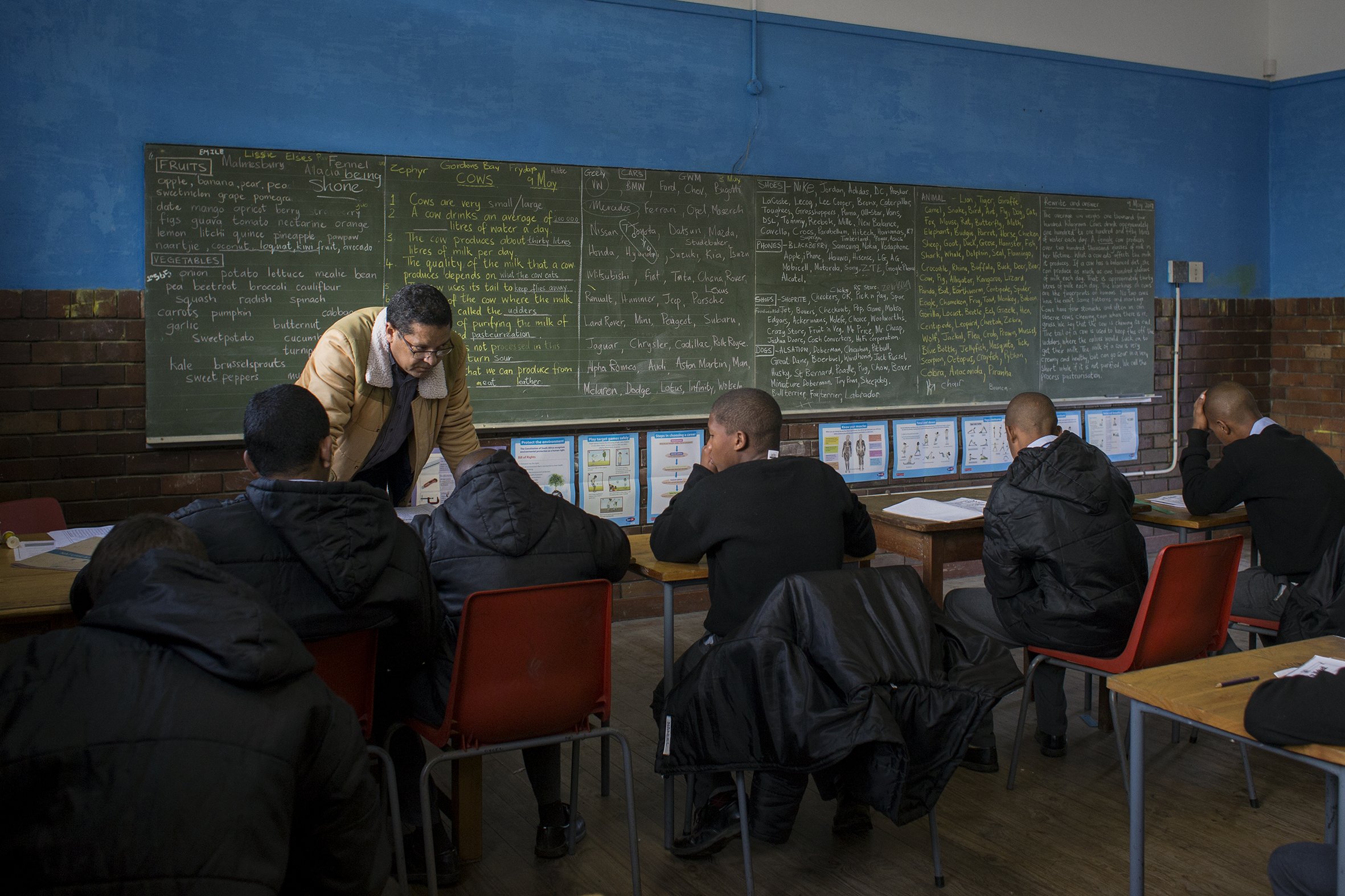 Students attend academic classes at the Ottery Youth Care Centre. May 2017.