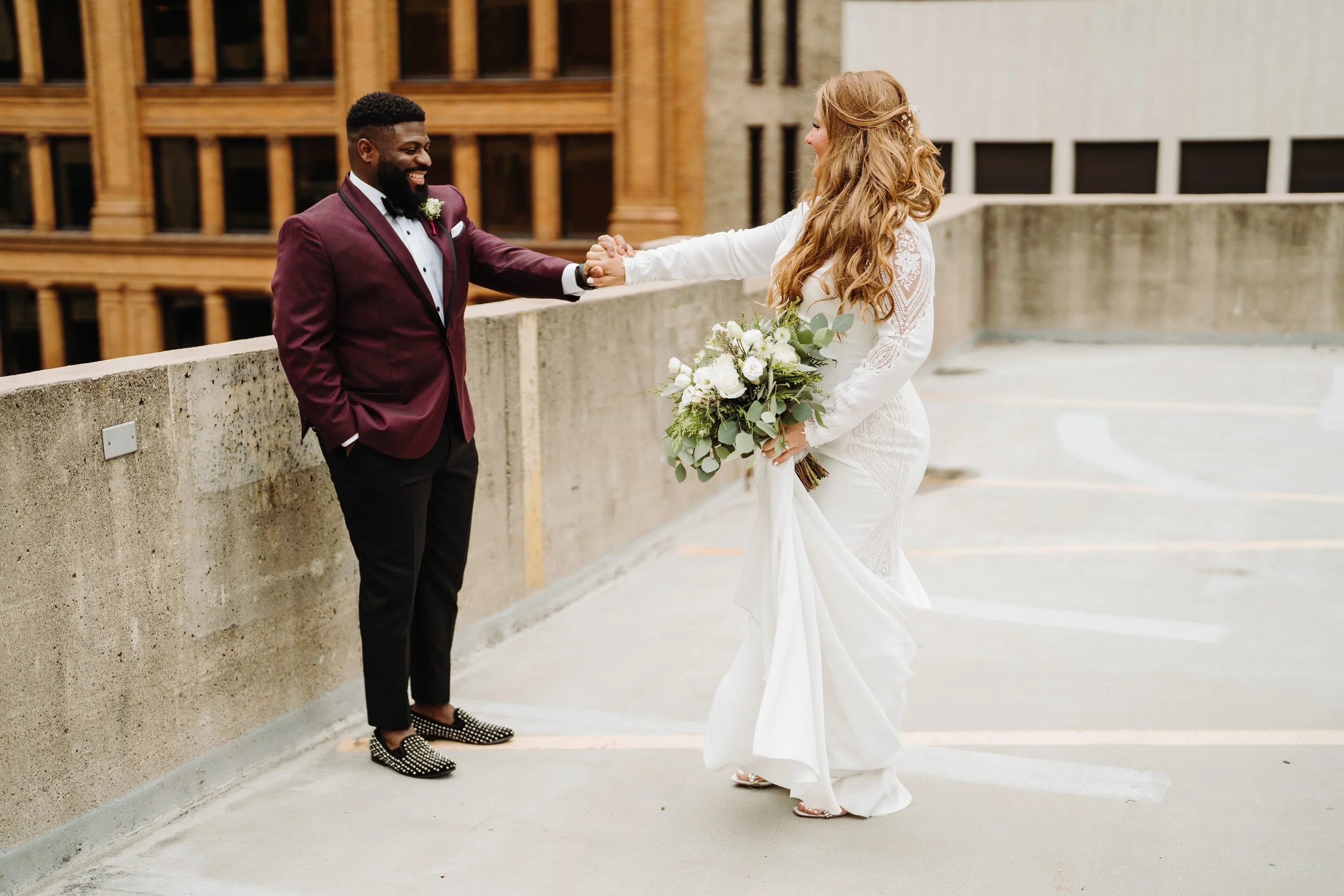 033_Burgundy groom tux in Minneapolis, Minnesota..jpg