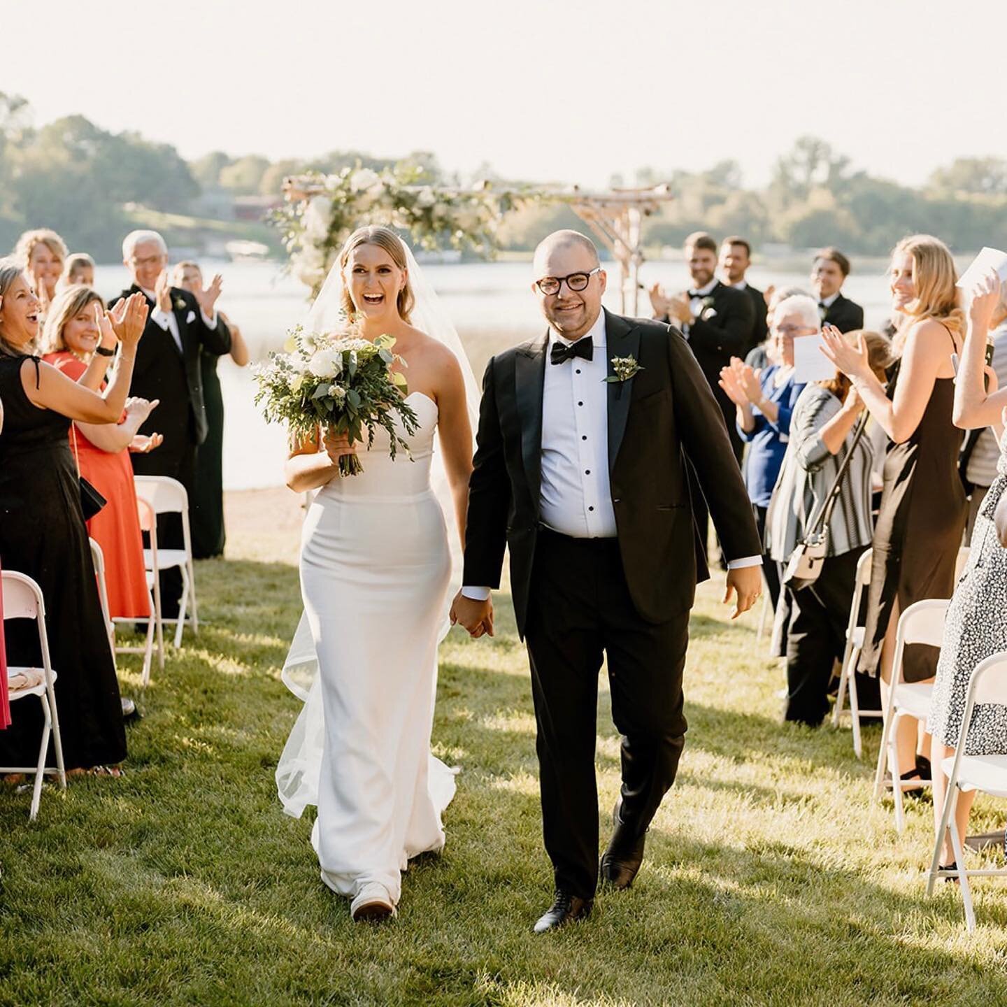 Some of my favorite moments from this gorgeous backyard wedding with Molly &amp; Aaron 😍 everything from walking back down the aisle after being announced as husband and wife, Aaron getting ready with his dad, grand entrance into the reception, mome