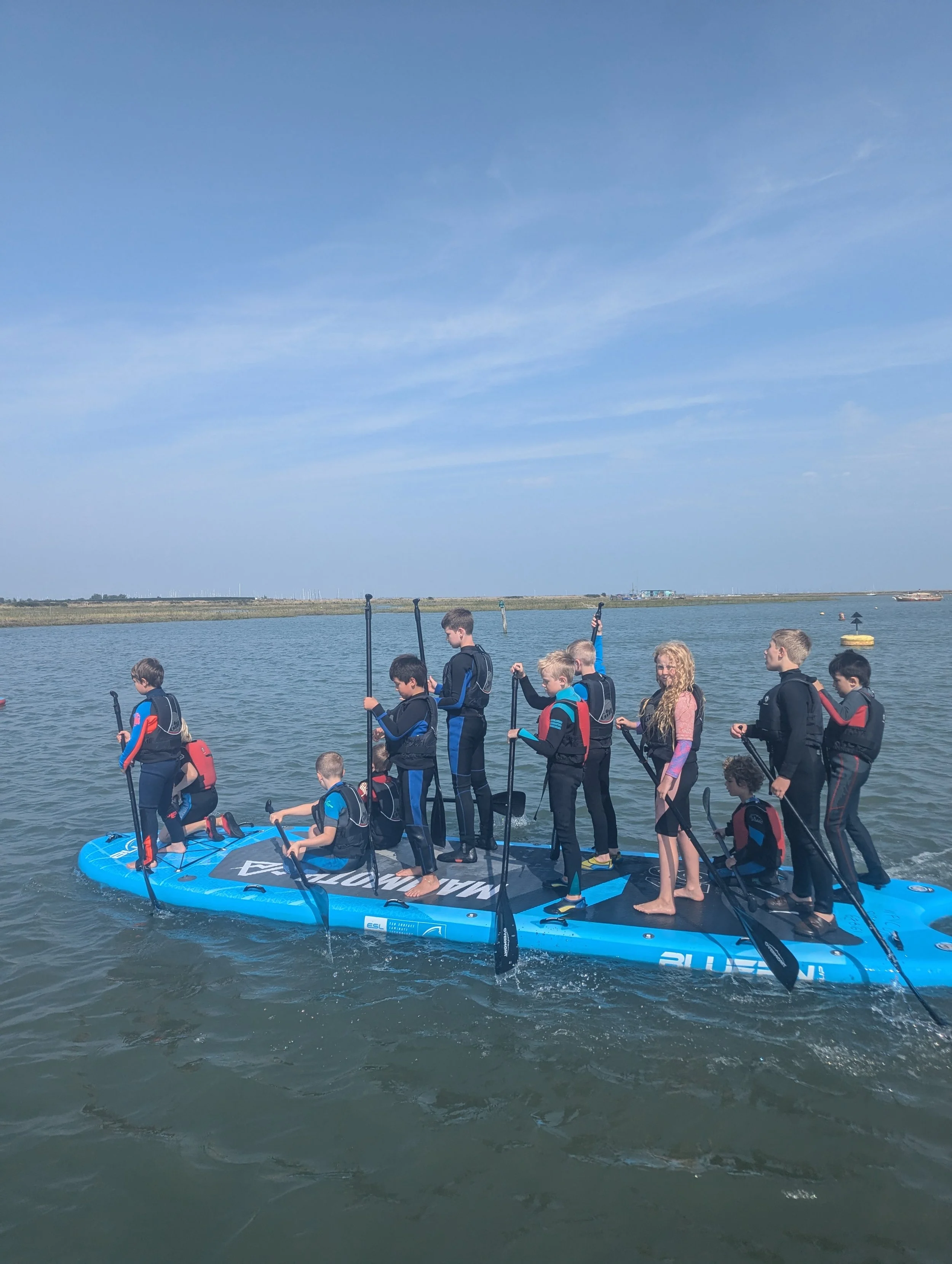 Giant paddle board session 