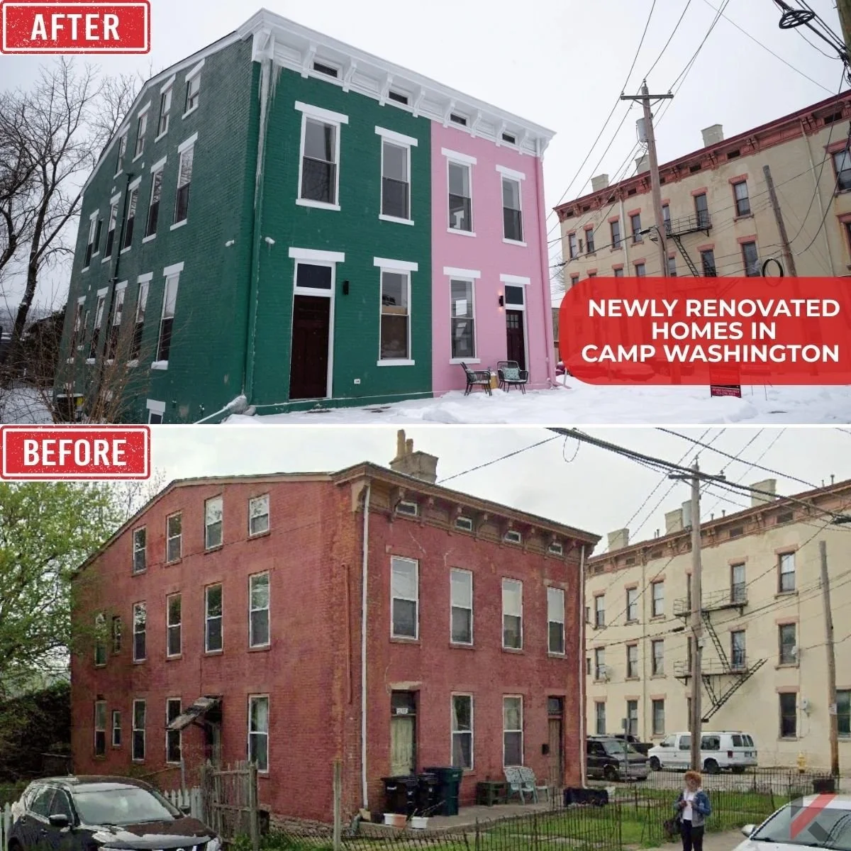 Camp Washington Urban Revitalization Corporation (CWURC) 3117 + 3119 Colerain Avenue Townhomes have officially hit the market!