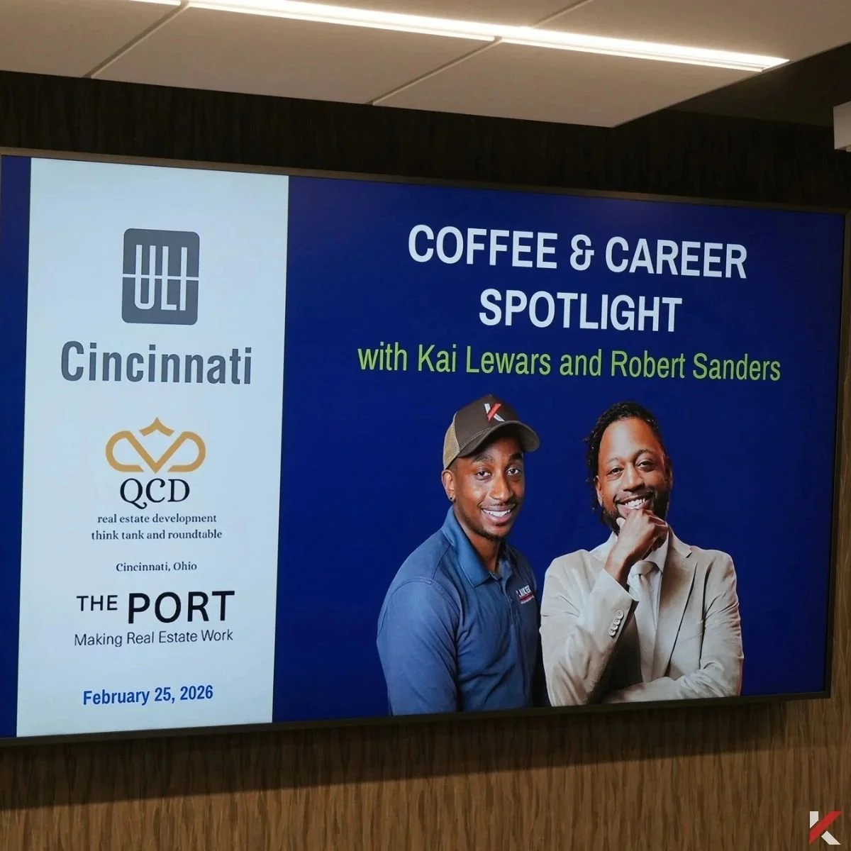 Our founder Kai Lewars had the opportunity to be apart of ULI Cincinnati &amp; Queen City Developer's “Coffee &amp; Career” Spotlight alongside Robert Sanders