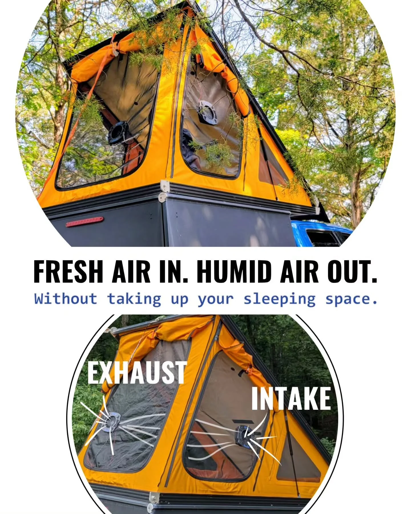 Flexibility was the goal from the start.

I didn&rsquo;t want the fan locked into one spot or one way of using it. The magnetic mounting lets you move it around the tent, and the system works just as well as a single intake, a single exhaust, or as a