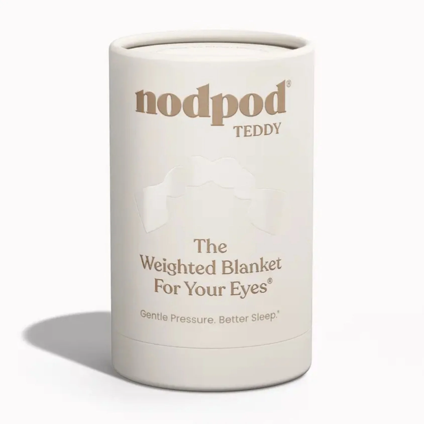 Limited edition fuzzy teddy weighted sleep eye mask with gentle pressure and cozy texture, for a restful sleep.