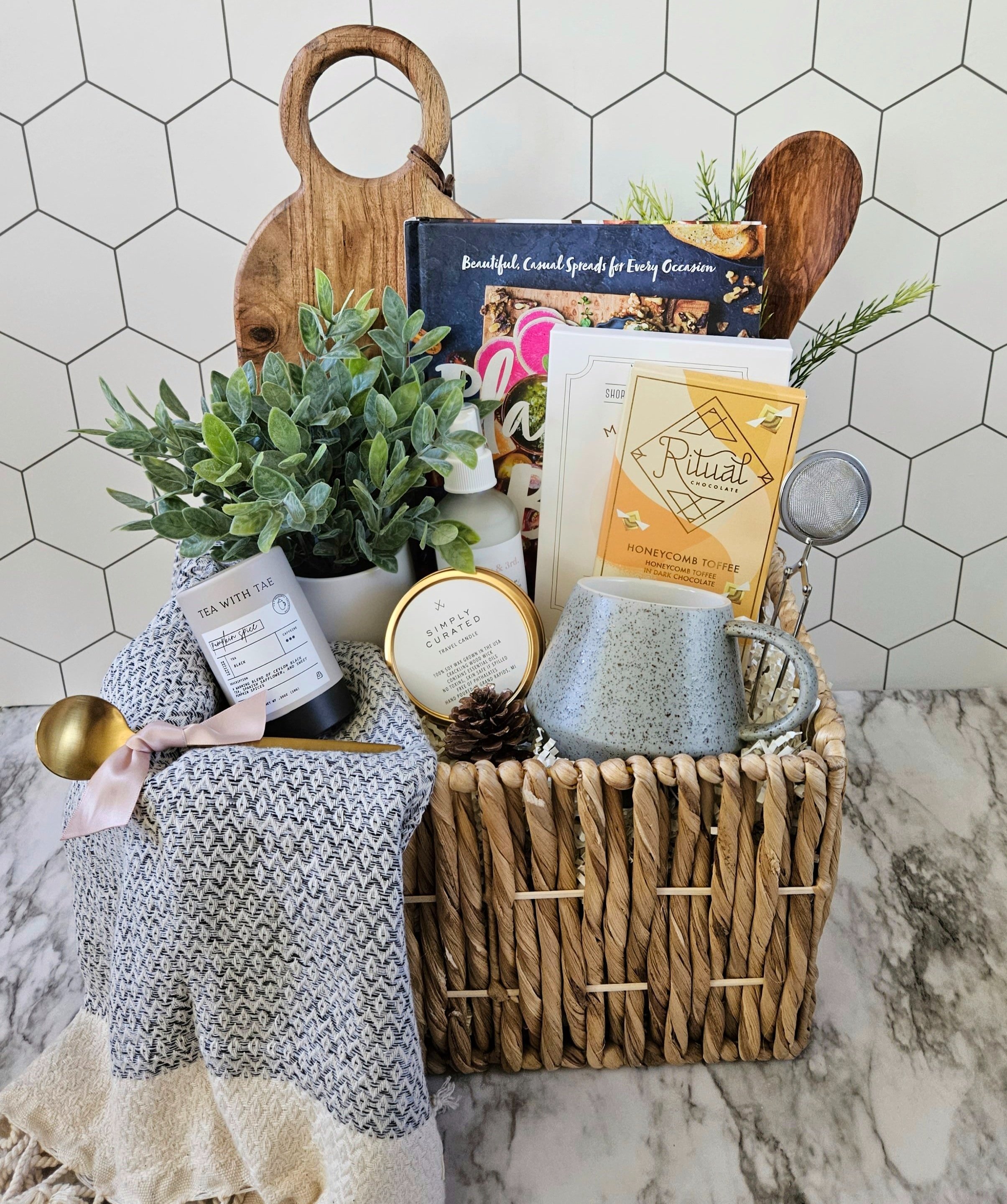 Custom closing gift basket for a new homeowner.