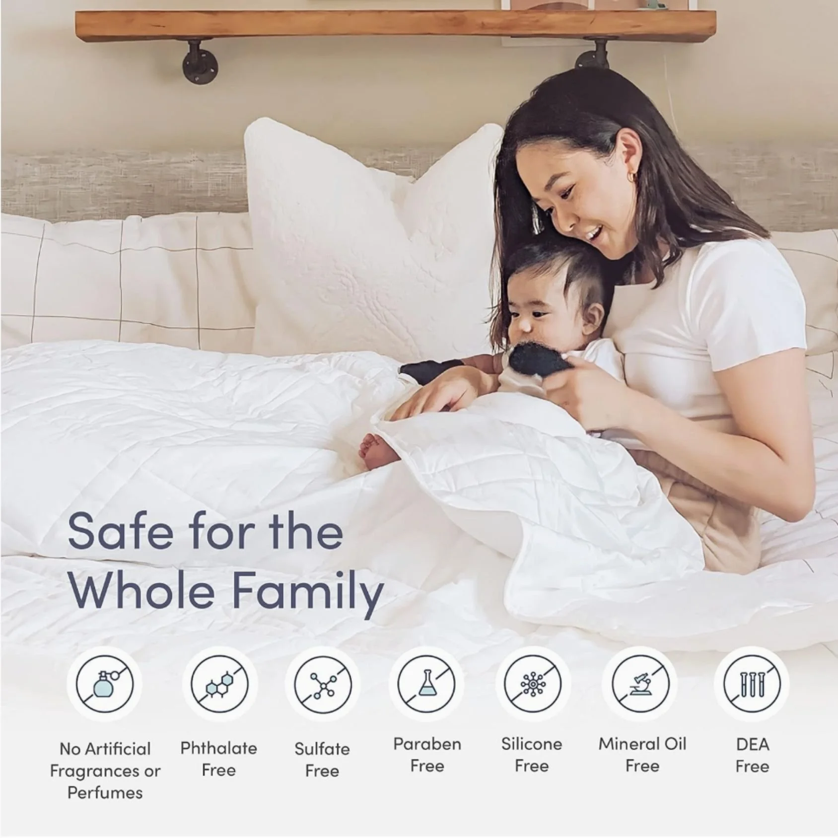 Family safe vegan Lavender and bergamot essential oil pillow spray for calming nighttime relaxation.