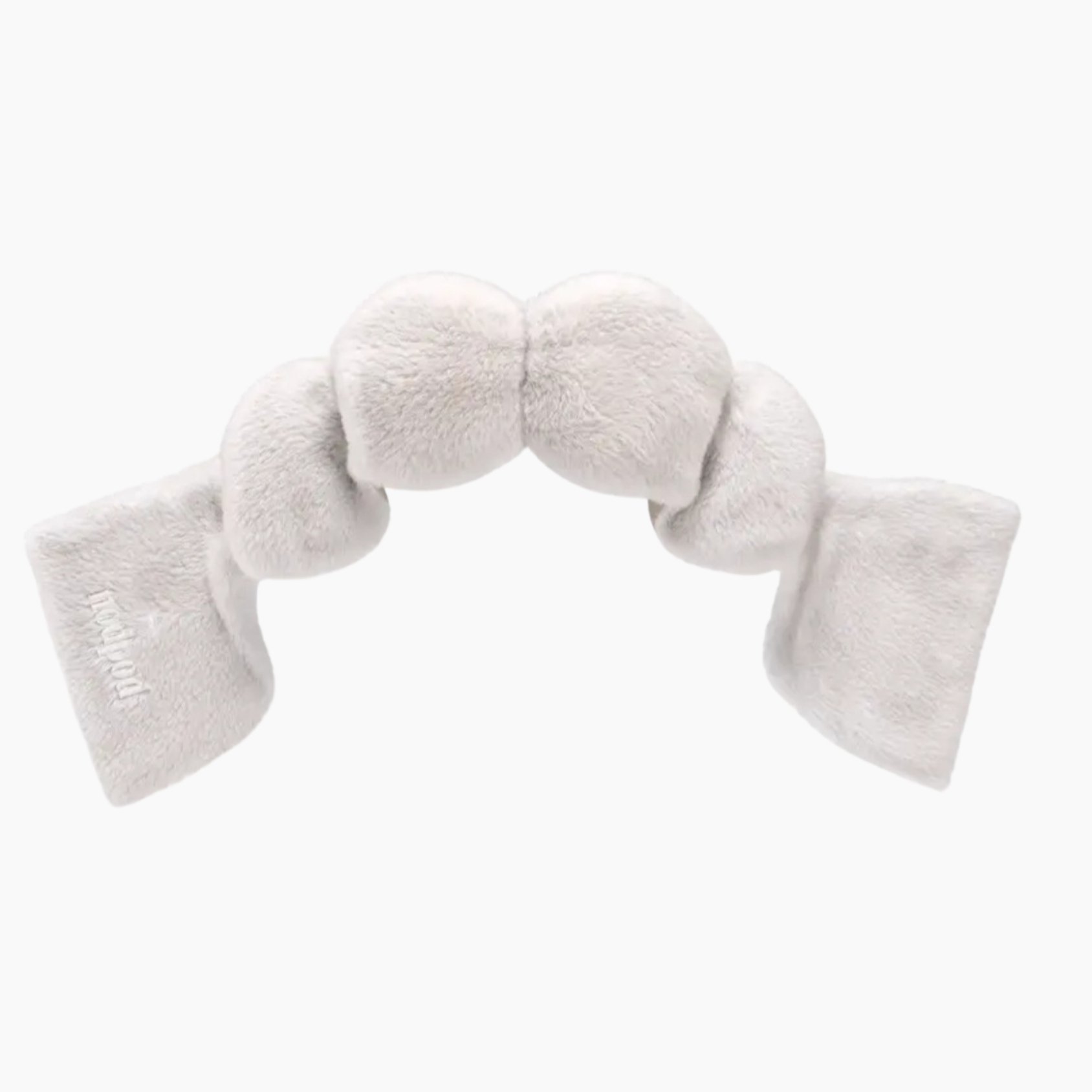 Polar weighted eye mask in creamy winter white, reversible with plush faux fur and breathable cotton-Limited Edition.