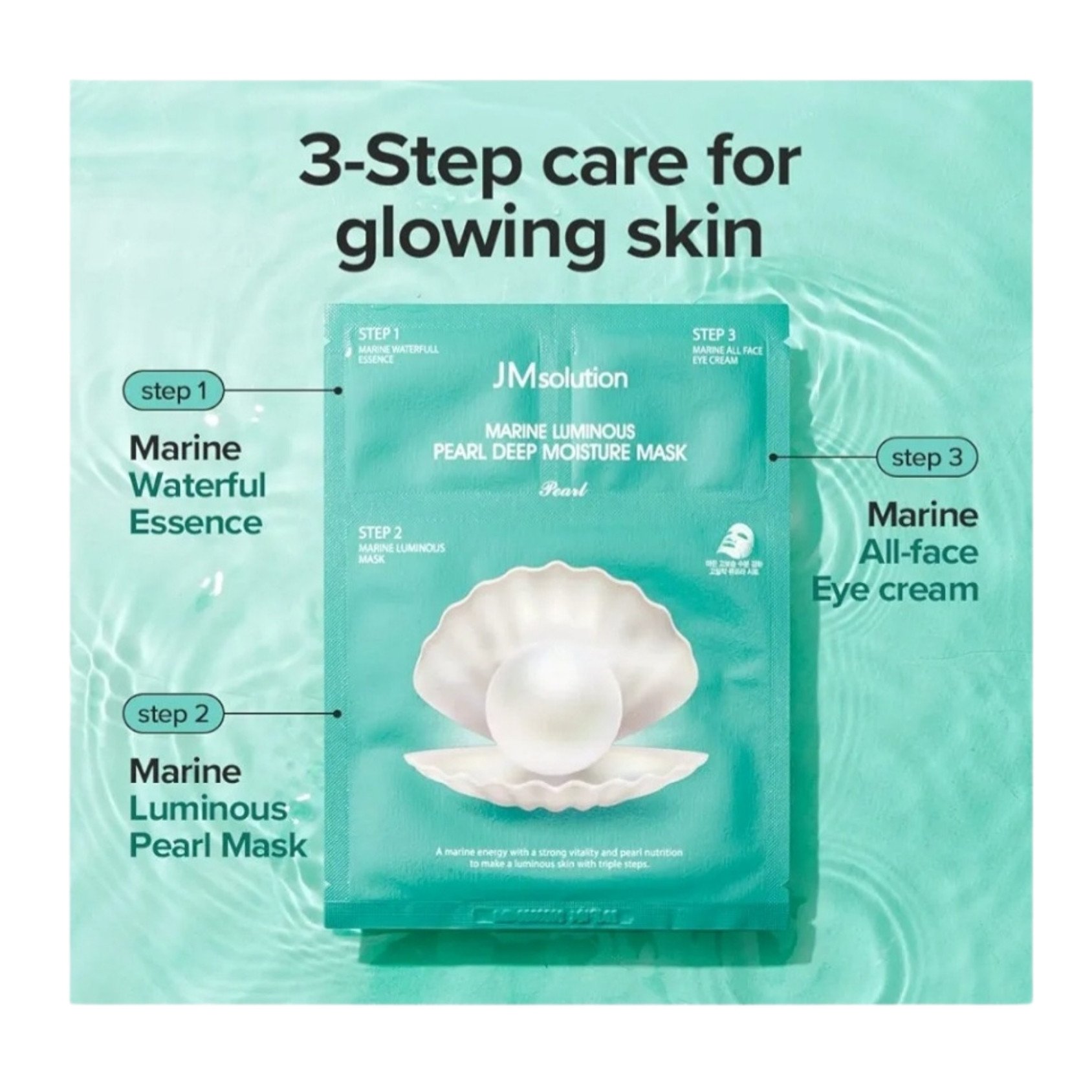 Hydrate and brighten your skin with JMsolutions Marine Luminous Pearl Deep Moisture Mask.